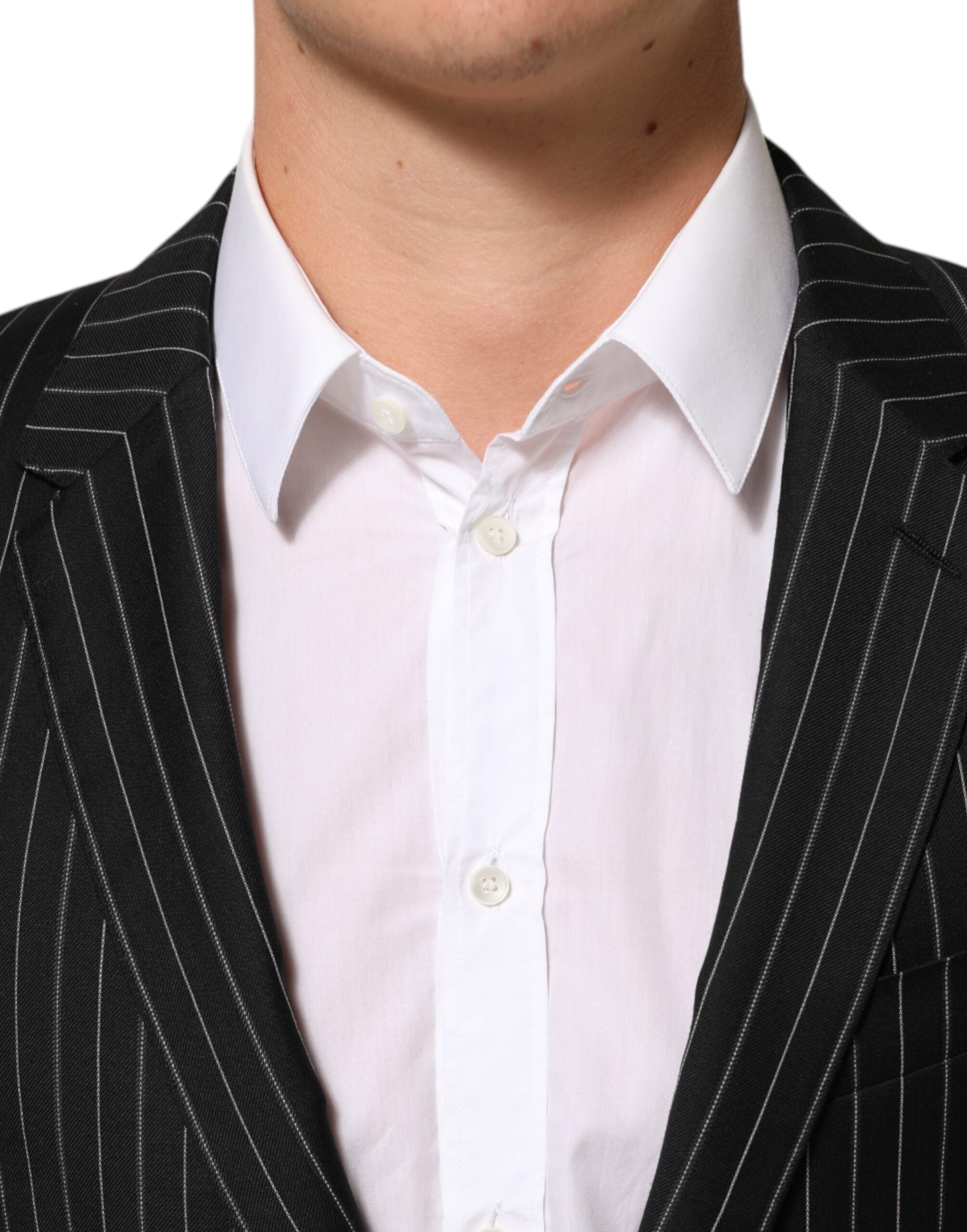 Dolce & Gabbana Schwarz gestreift MARTINI 1-Knopf Anzug Blazer