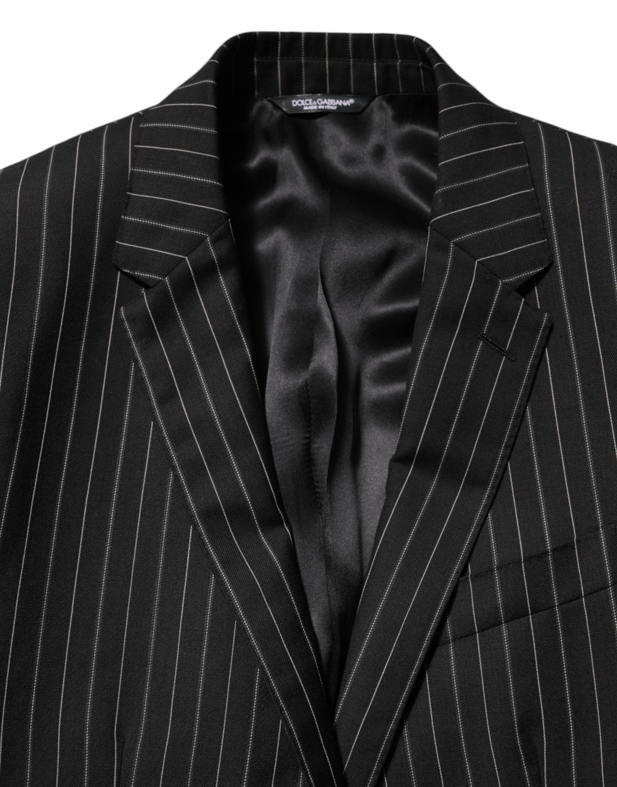 Dolce & Gabbana Schwarz gestreift MARTINI 1-Knopf Anzug Blazer