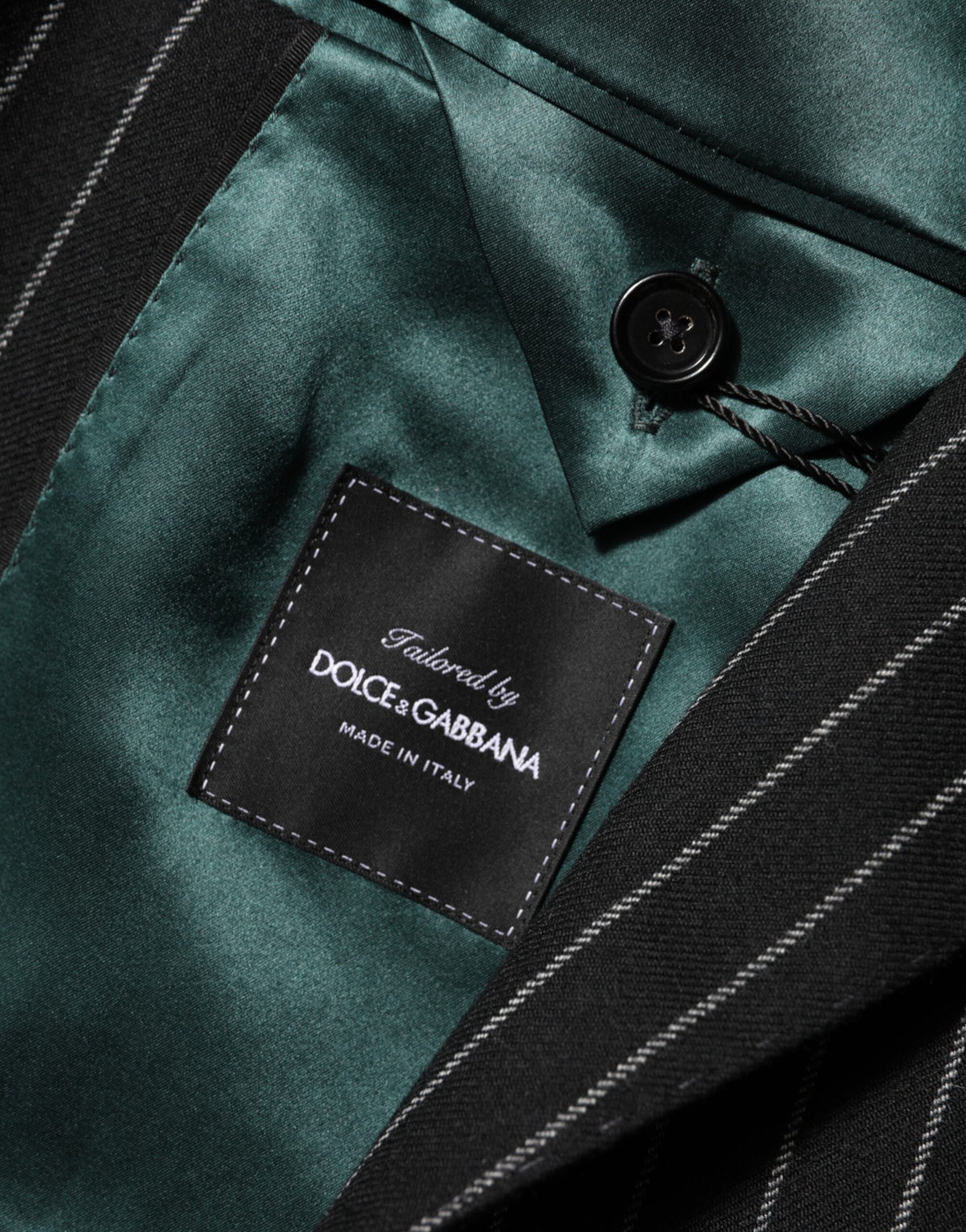 Dolce & Gabbana Schwarz gestreift 2 Knöpfe Anzug Jacke Blazer