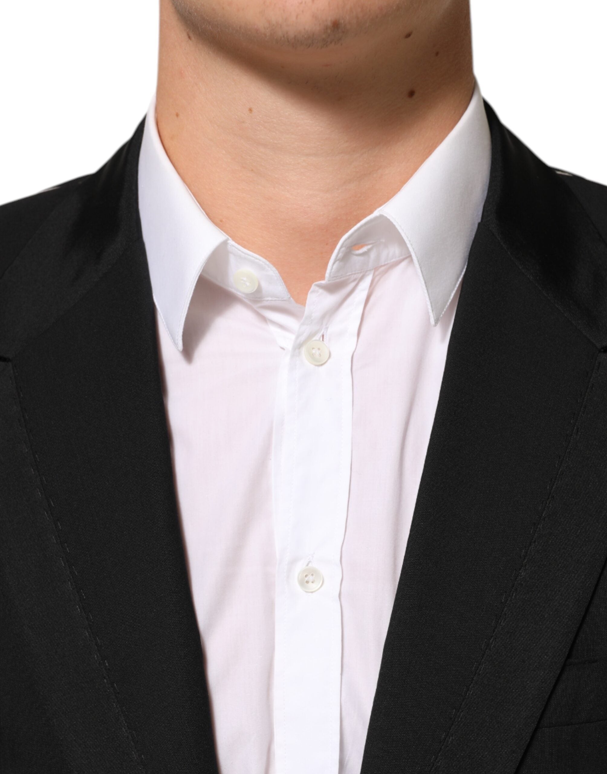 Dolce & Gabbana Schwarz Wolle 2 Knöpfe Anzug Männer Jacke Blazer