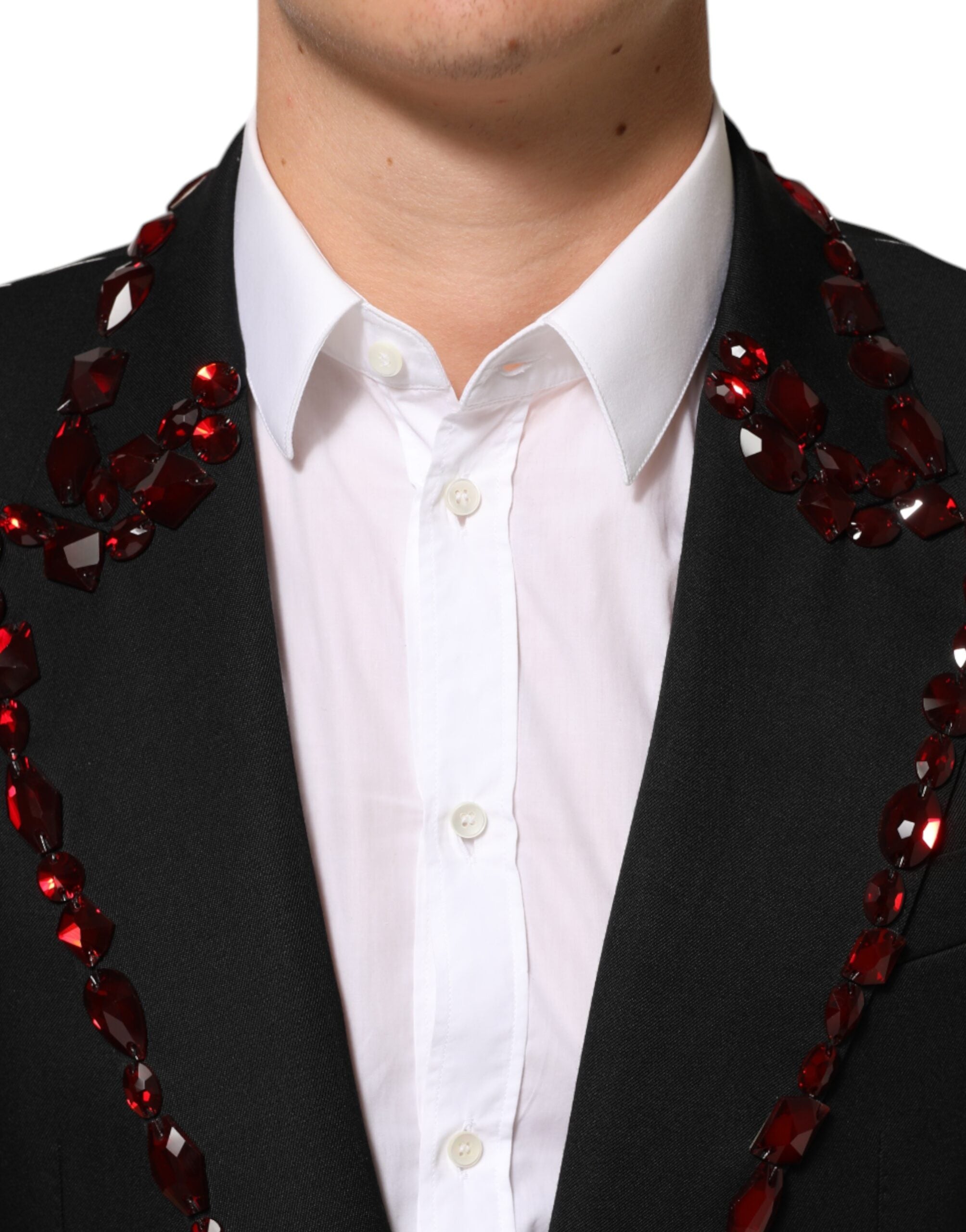 Dolce & Gabbana Schwarzer SICILIA Blazer für Männer mit Kristallverzierung