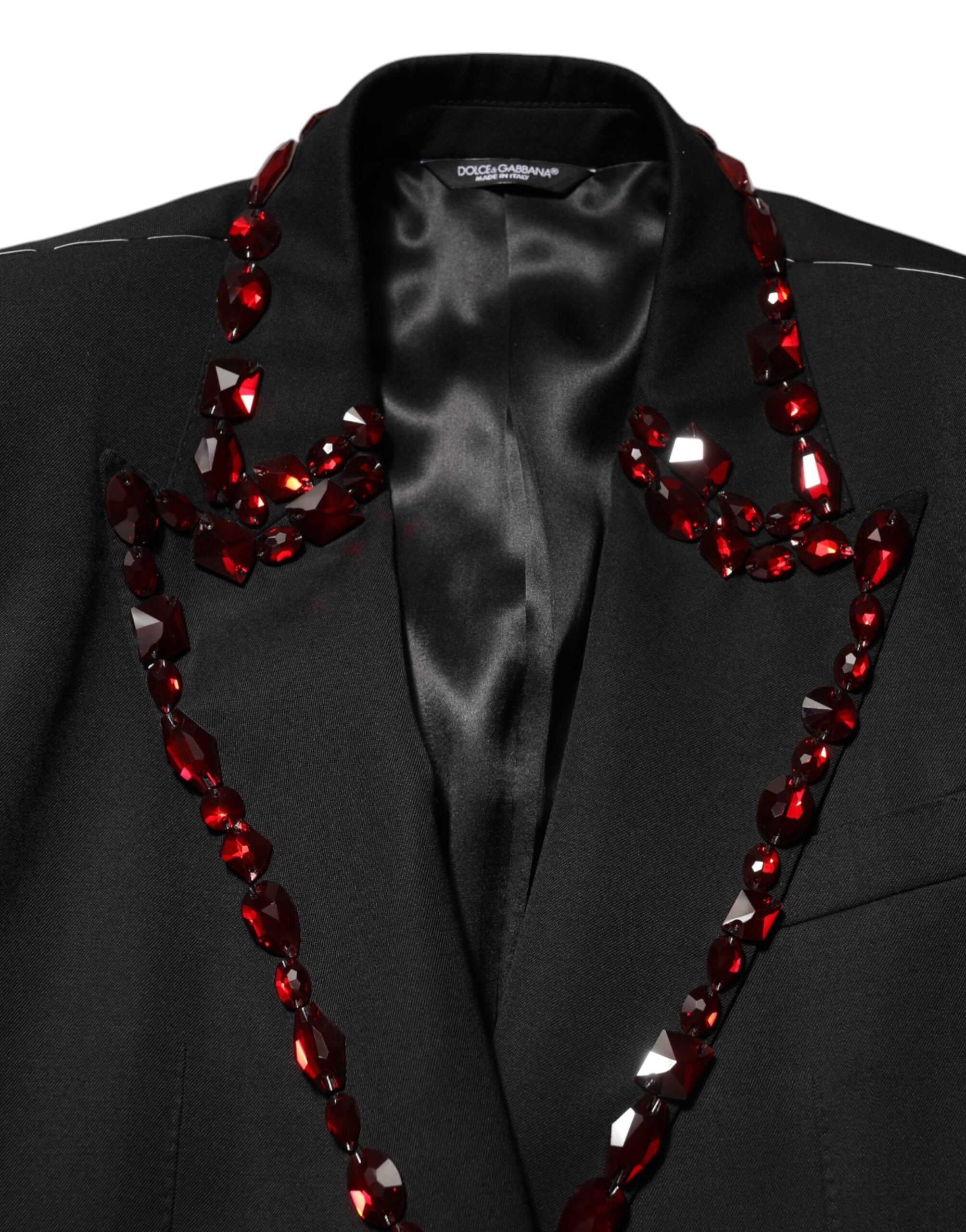 Dolce & Gabbana Schwarzer SICILIA Blazer für Männer mit Kristallverzierung