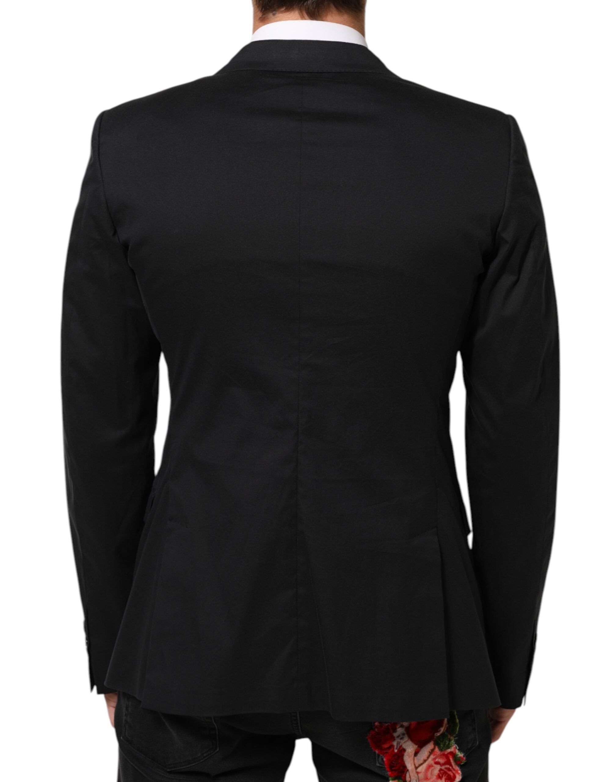 Dolce & Gabbana Schwarz Baumwolle 2 Knöpfe Anzug Jacke Blazer