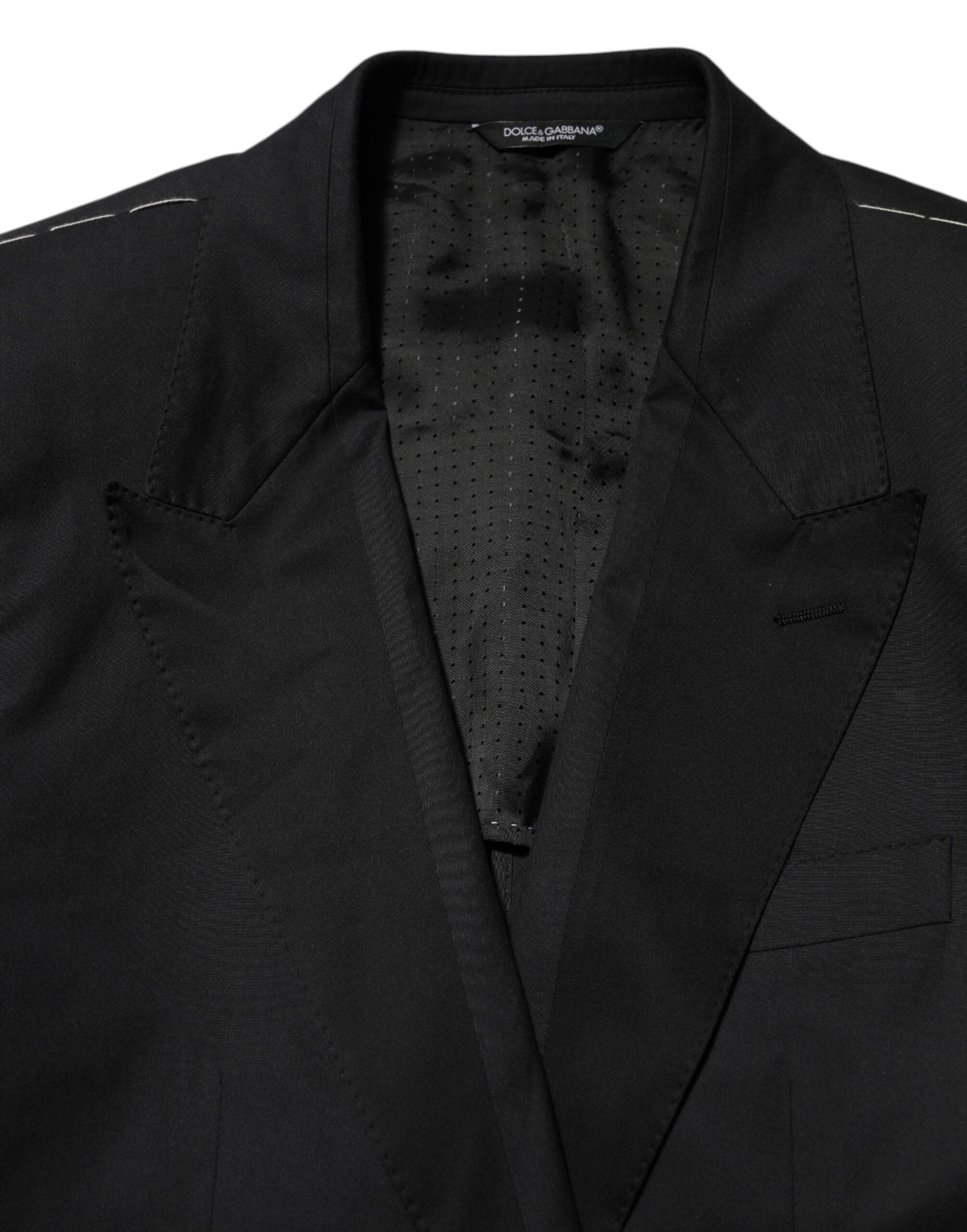 Dolce & Gabbana Schwarz Baumwolle 2 Knöpfe Anzug Jacke Blazer