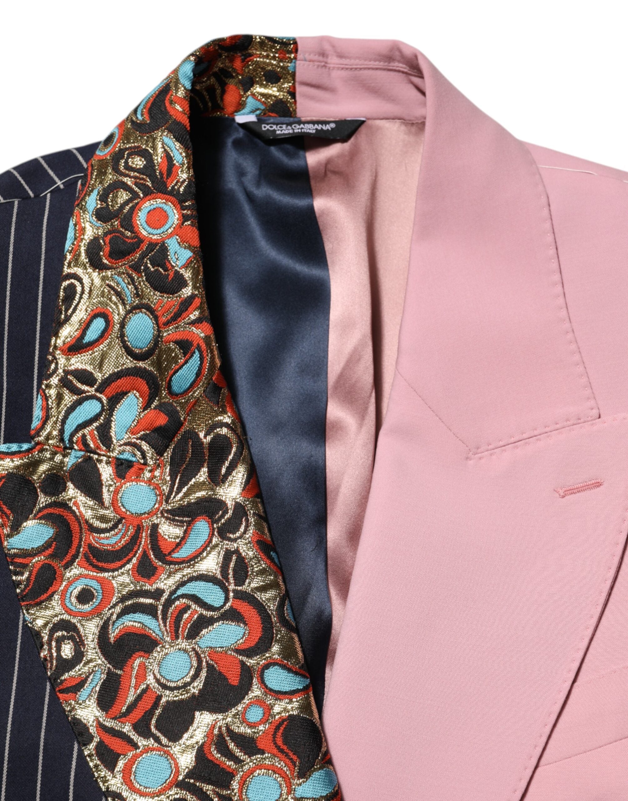 Dolce & Gabbana Multicolor Patchwork einreihige Jacke Blazer