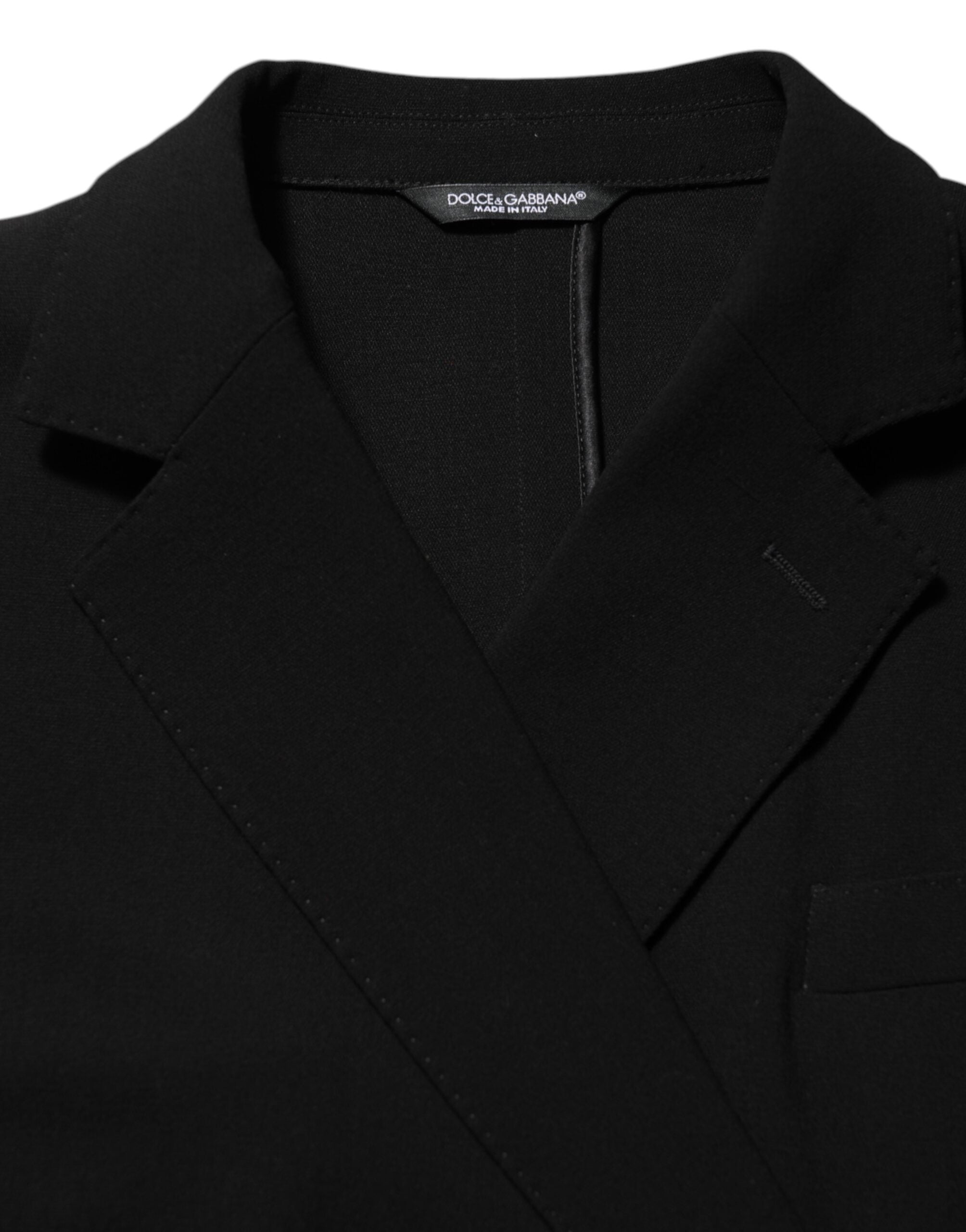Dolce & Gabbana Schwarzer Woll-Blazer mit doppeltem Brustton der Überzeugung