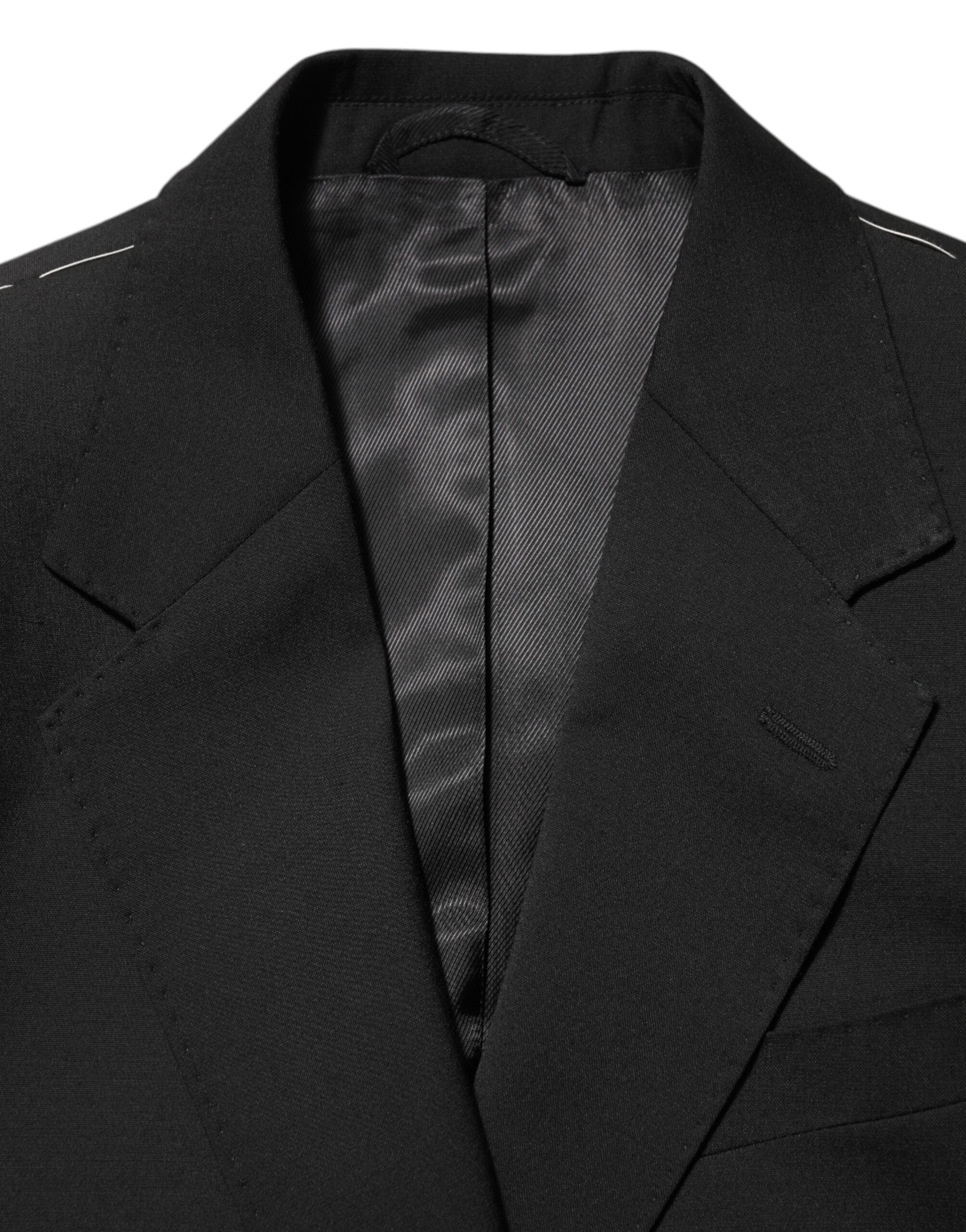Dolce & Gabbana Schwarz STAFF 2 Knöpfe Anzug Jacke Blazer