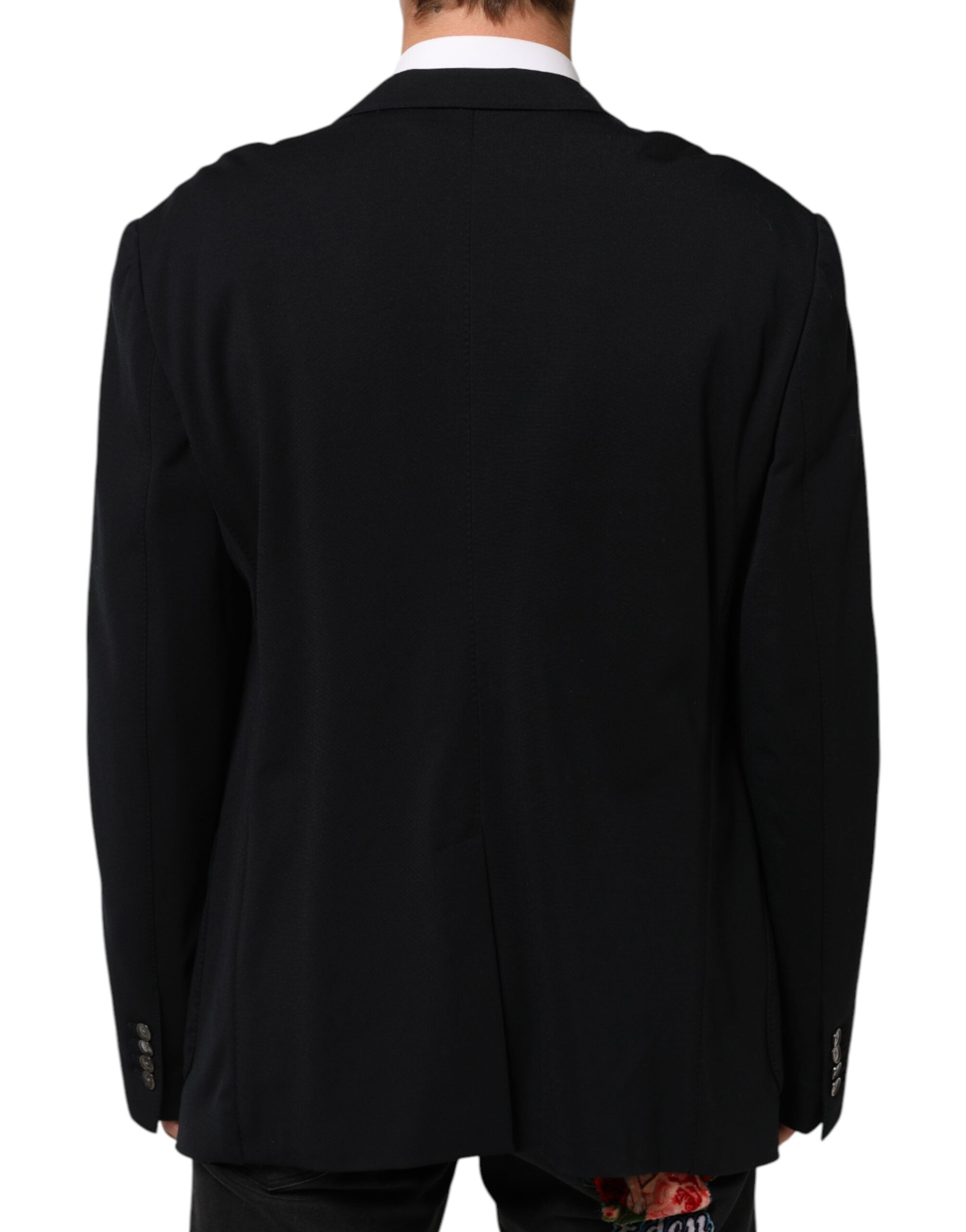 Dolce & Gabbana Schwarzer Viskose 2 Knöpfe Anzug Jacke Blazer
