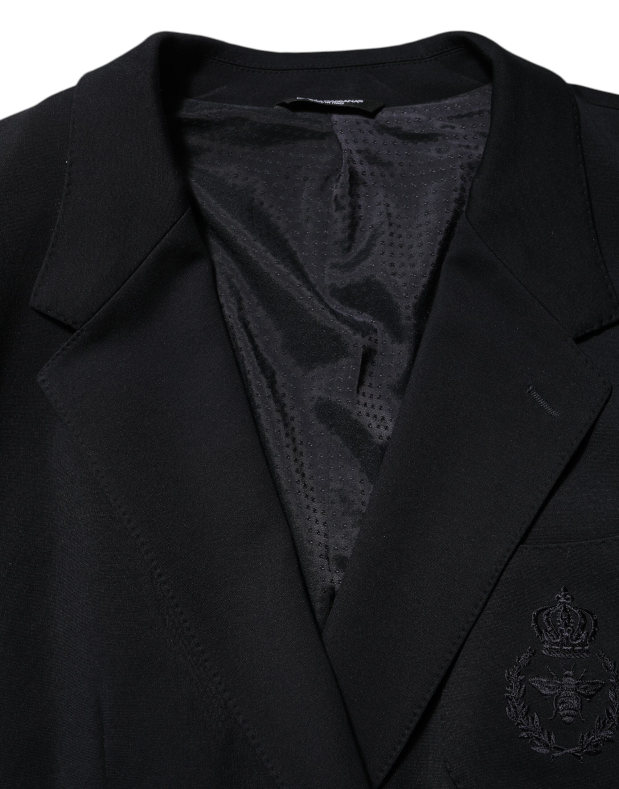 Dolce & Gabbana Schwarzer Viskose 2 Knöpfe Anzug Jacke Blazer