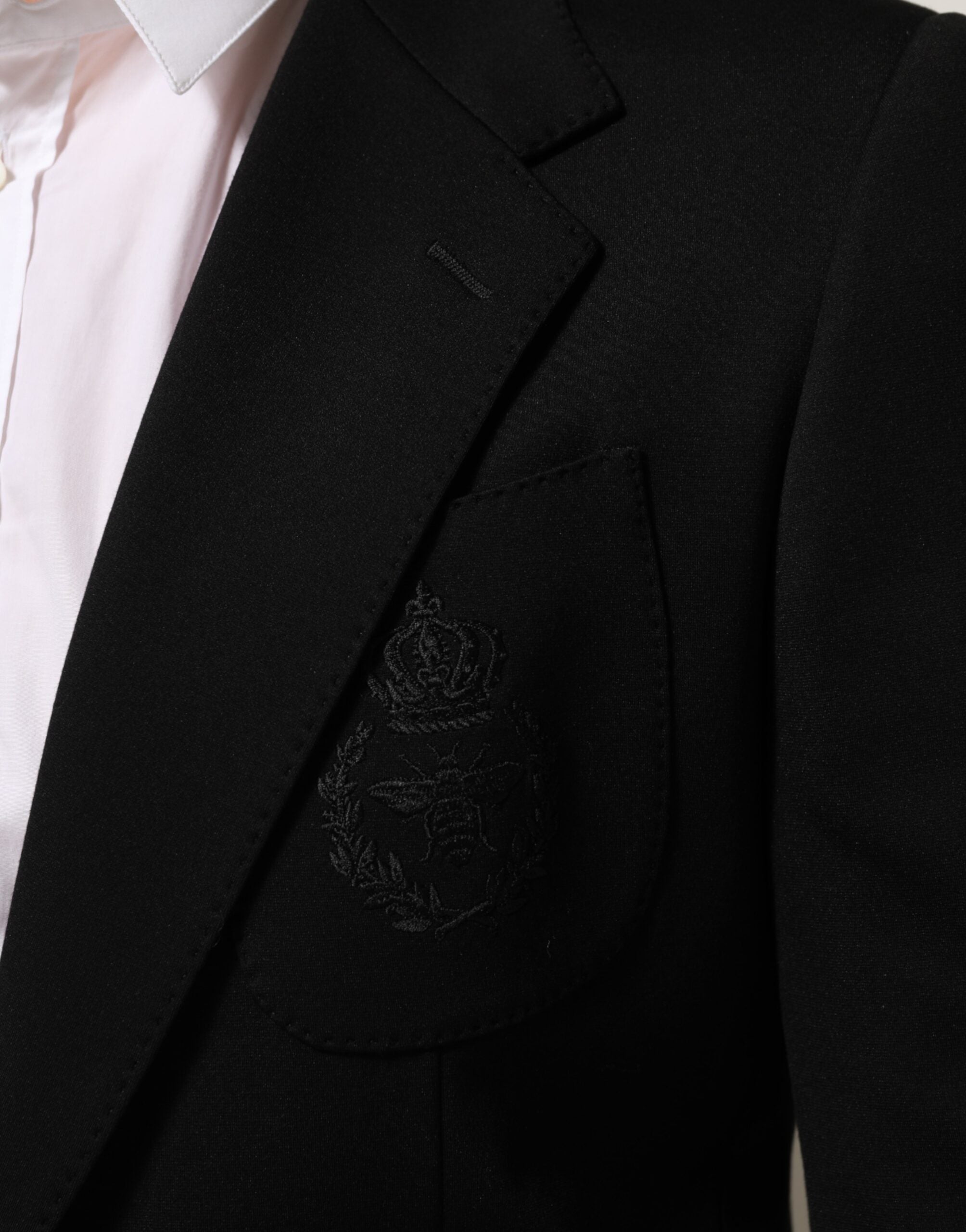 Dolce & Gabbana Schwarzer Viskose 2 Knöpfe Anzug Jacke Blazer