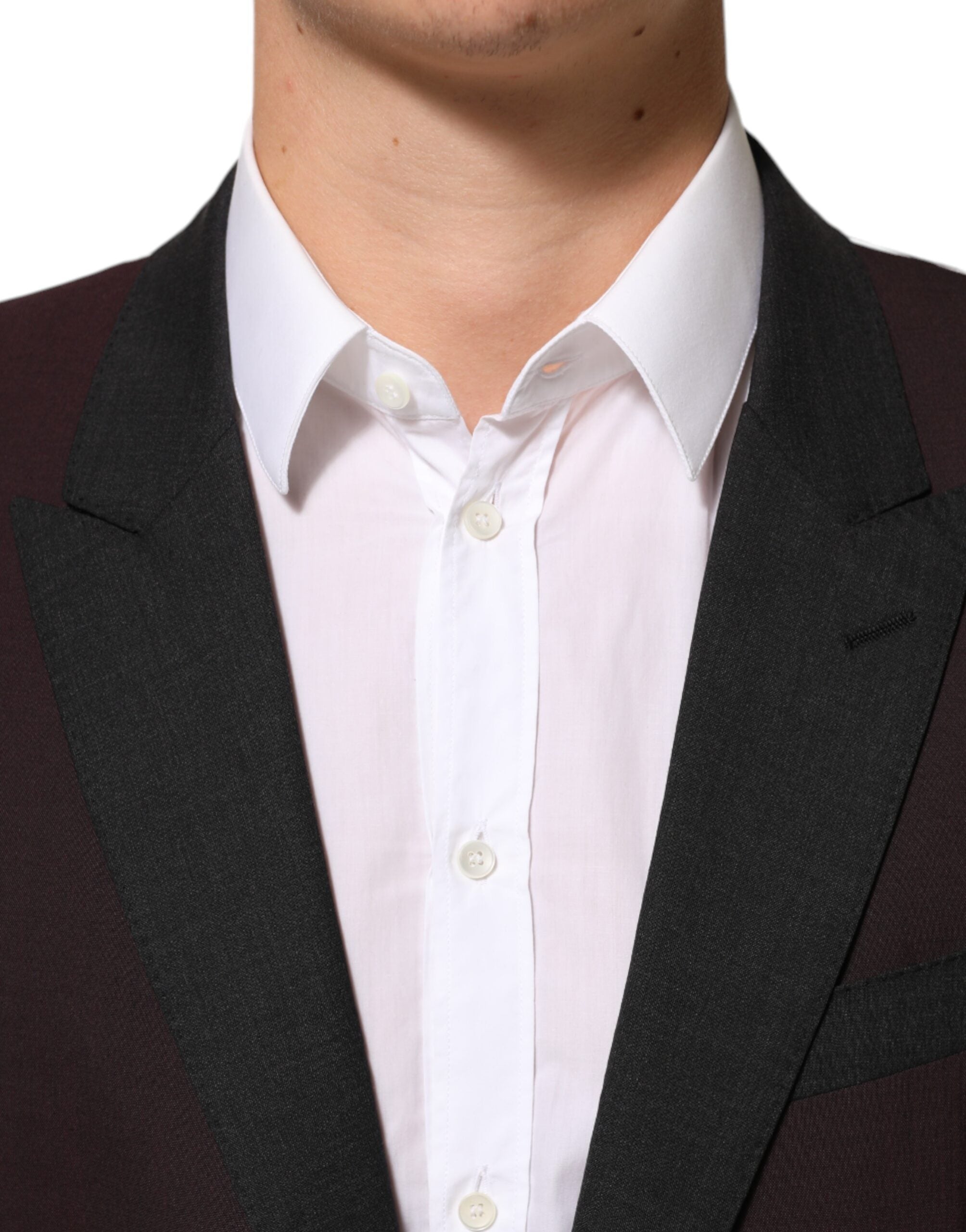 Dolce & Gabbana Maroon Wolle 2 Knöpfe Anzug Jacke Blazer