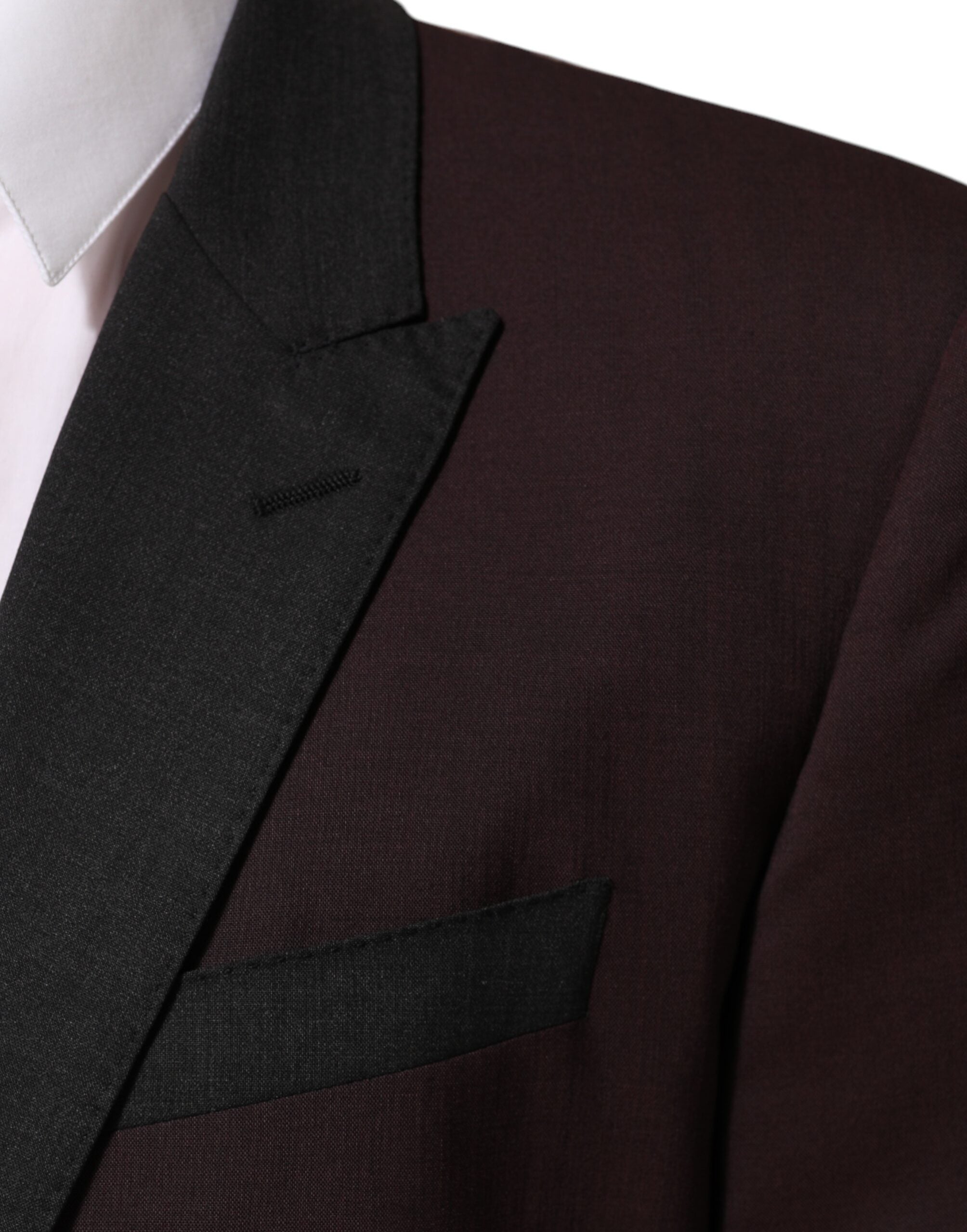 Dolce & Gabbana Maroon Wolle 2 Knöpfe Anzug Jacke Blazer