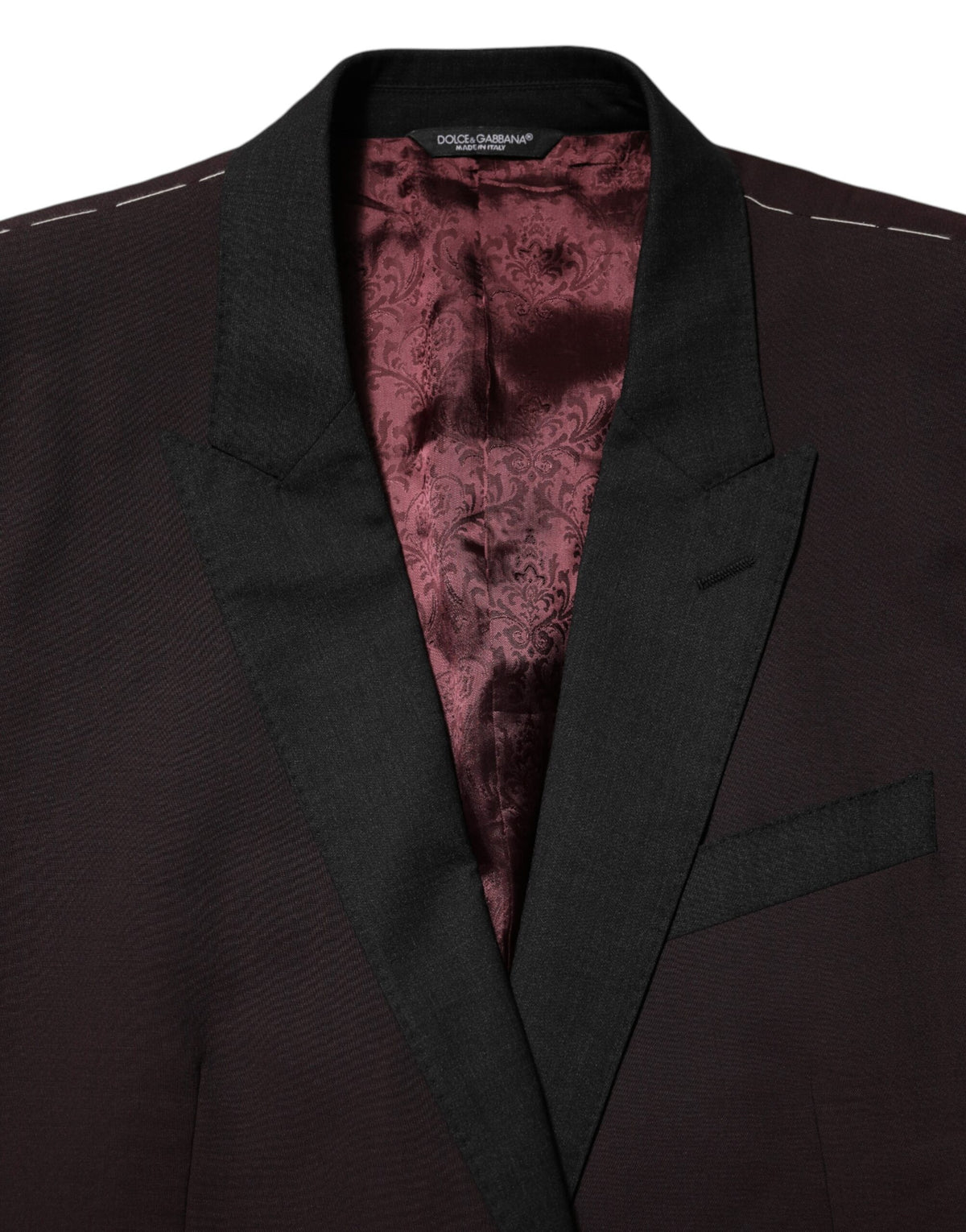 Dolce & Gabbana Maroon Wolle 2 Knöpfe Anzug Jacke Blazer