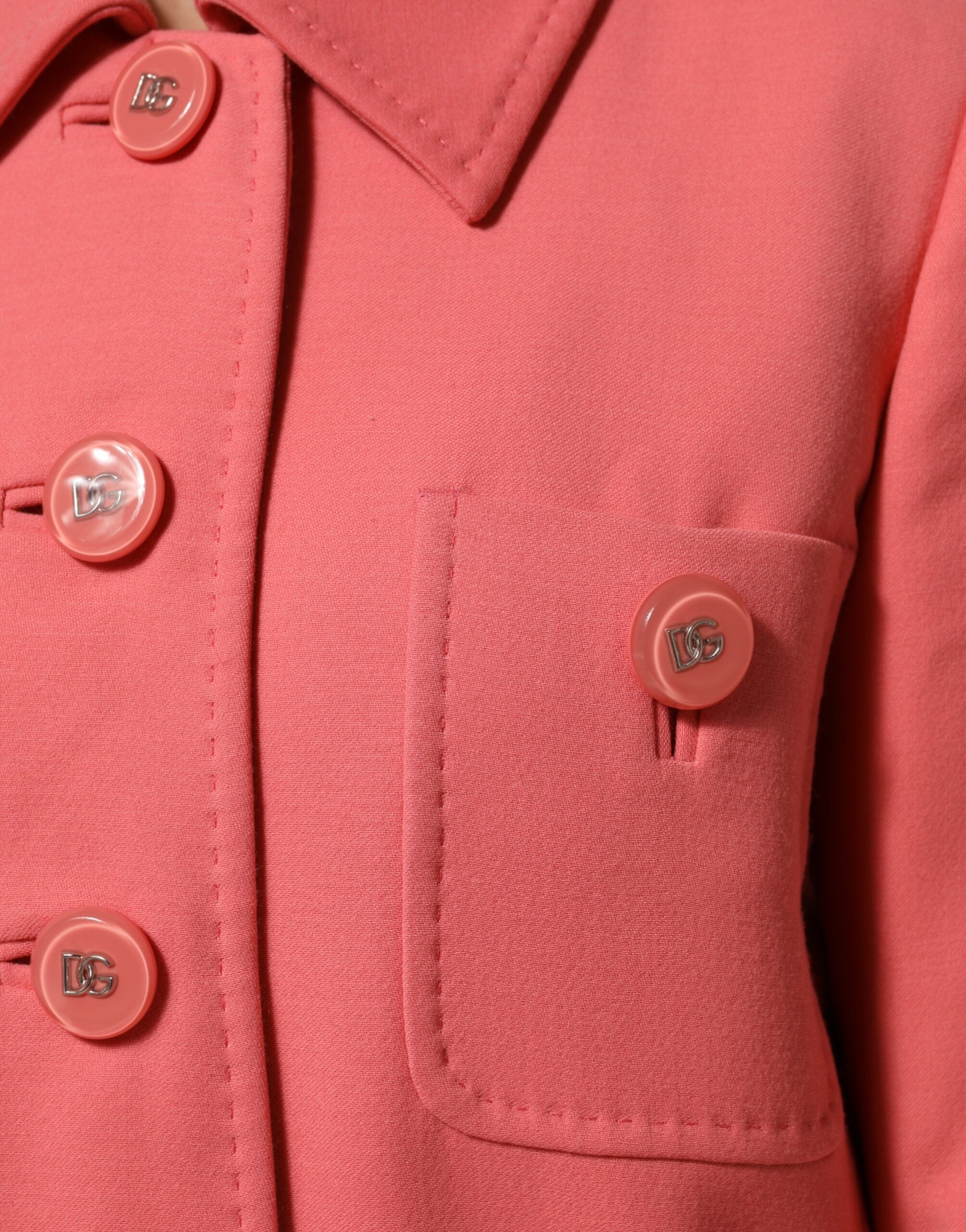 Dolce & Gabbana Rosa geknöpfter Trenchcoat Jacke