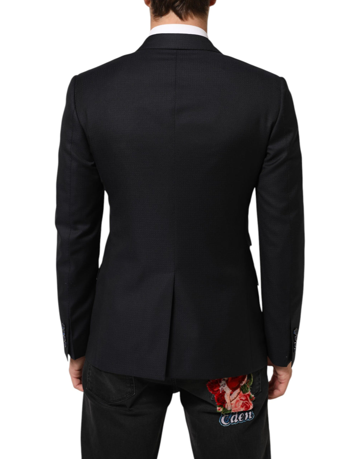 Dolce & Gabbana Schwarzer NAPOLI 2-Knopf Anzug Blazer aus Wolle