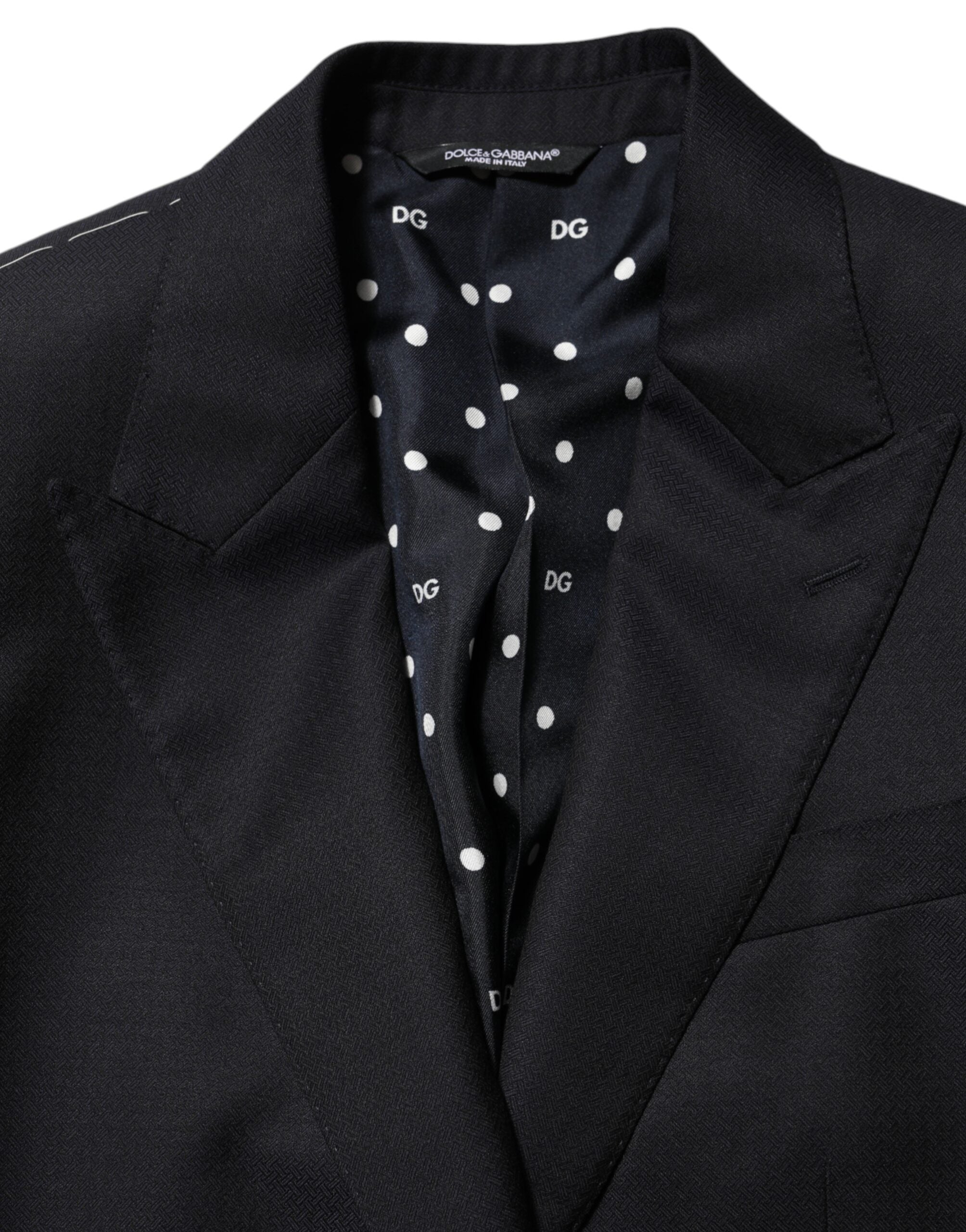 Dolce & Gabbana Schwarzer NAPOLI 2-Knopf Anzug Blazer aus Wolle