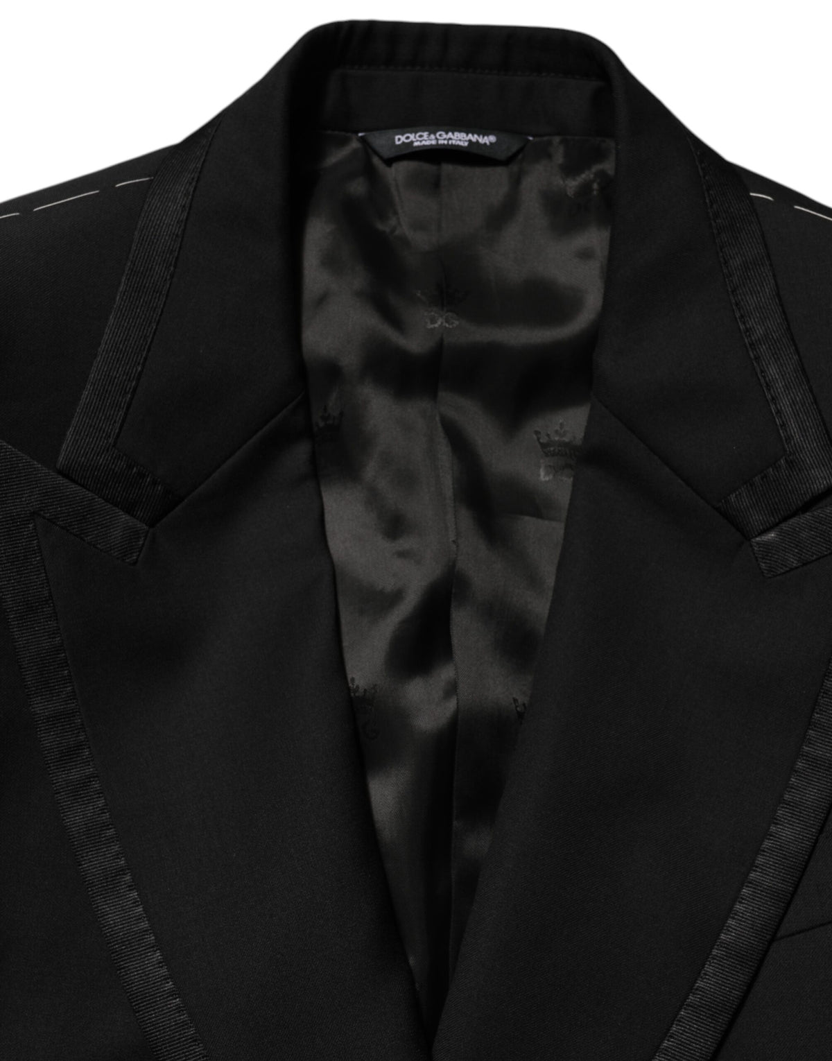 Dolce & Gabbana Schwarz Wolle 1 Knopf Anzug Jacke Männer Blazer