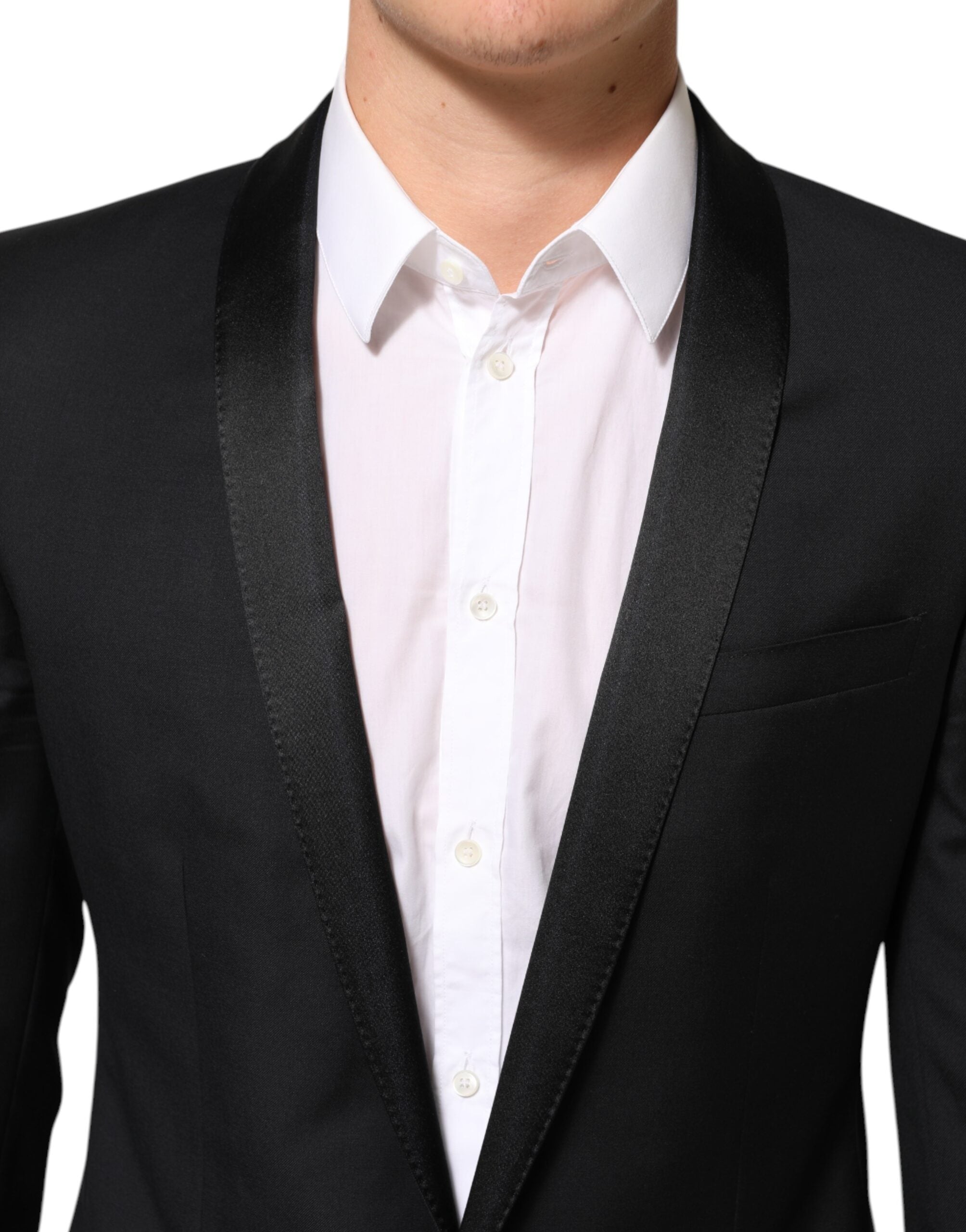 Dolce & Gabbana Schwarz GOLD 1 Knopf Anzug Jacke Männer Blazer
