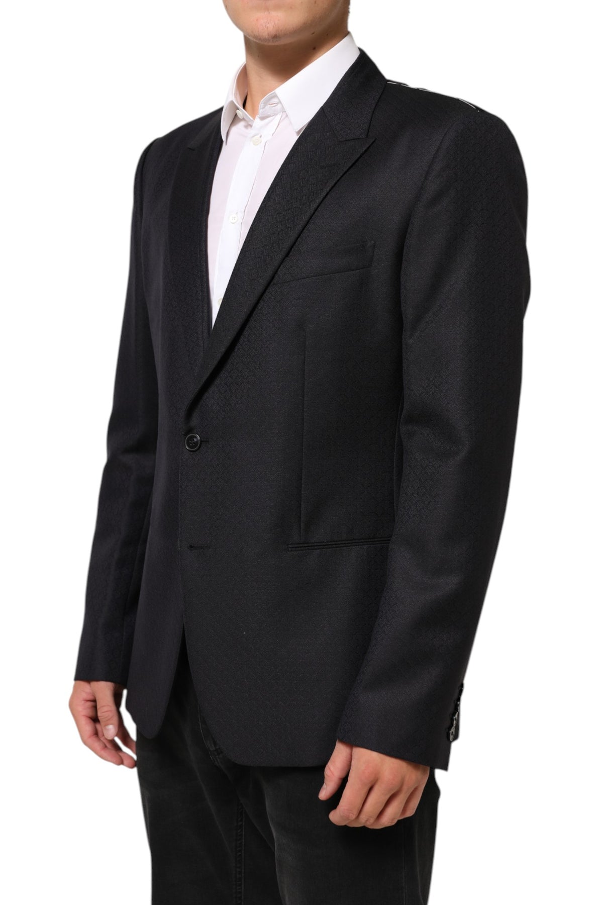 Dolce & Gabbana Schwarz Wolle 2 Knöpfe Anzug Jacke Männer Blazer