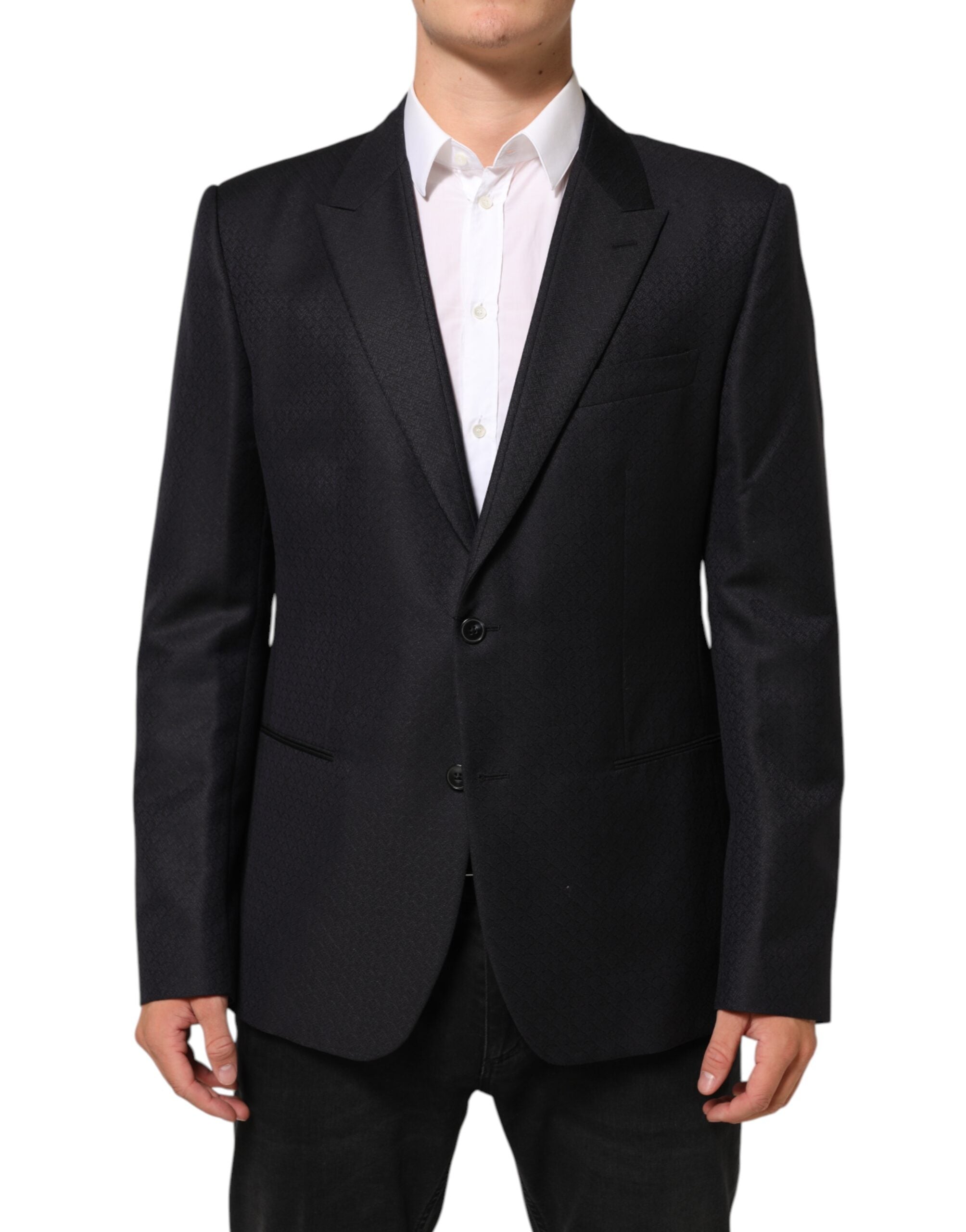 Dolce & Gabbana Schwarz Wolle 2 Knöpfe Anzug Jacke Männer Blazer