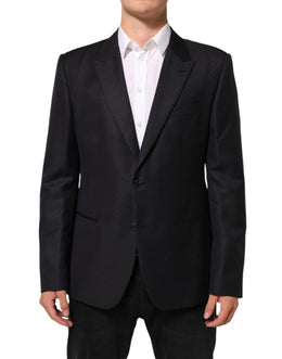 Dolce & Gabbana Schwarz Wolle 2 Knöpfe Anzug Jacke Männer Blazer