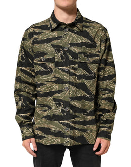 Dolce & Gabbana Multicolor Camouflage Freizeithemd aus Baumwolle