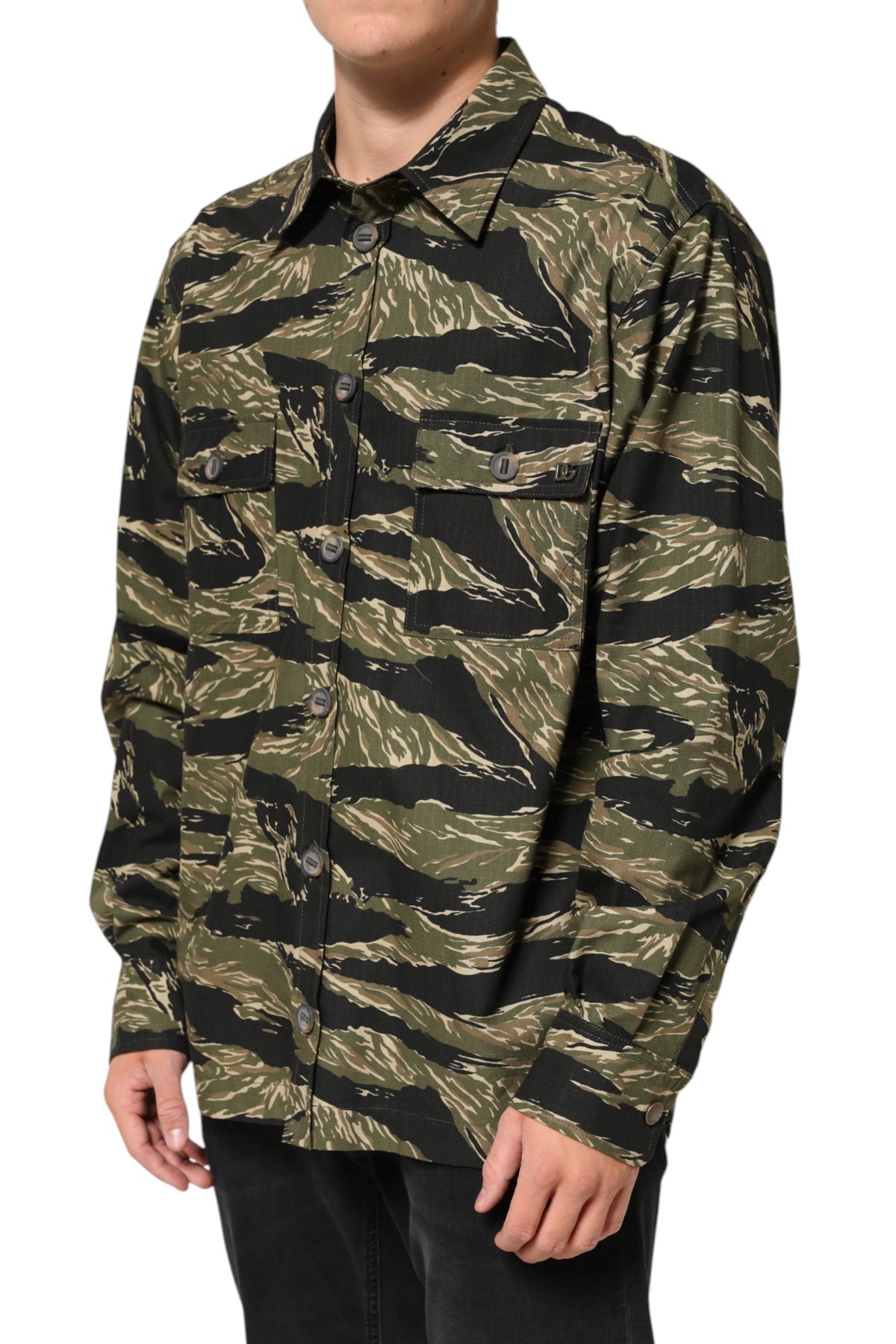 Dolce & Gabbana Multicolor Camouflage Freizeithemd aus Baumwolle