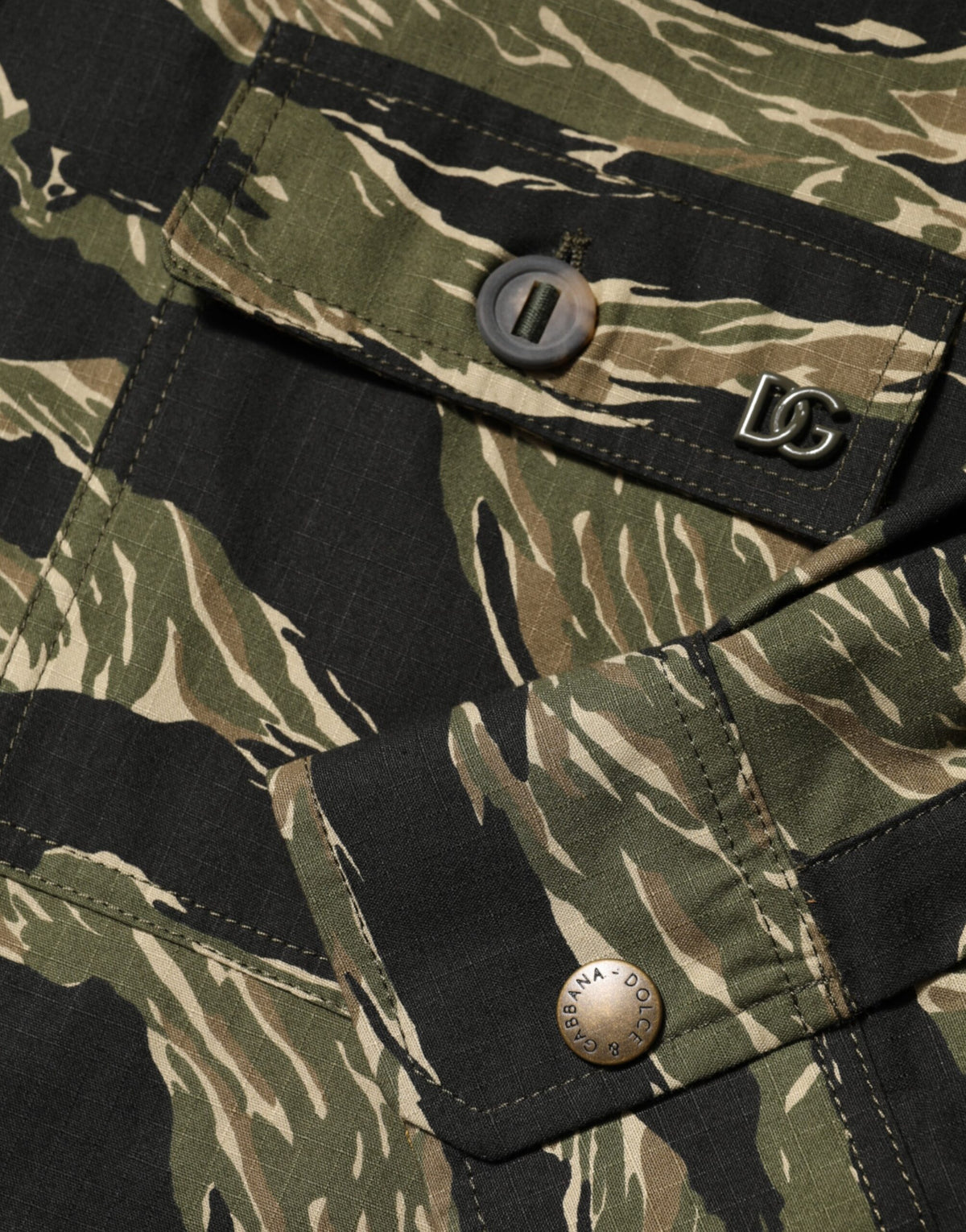 Dolce & Gabbana Multicolor Camouflage Freizeithemd aus Baumwolle