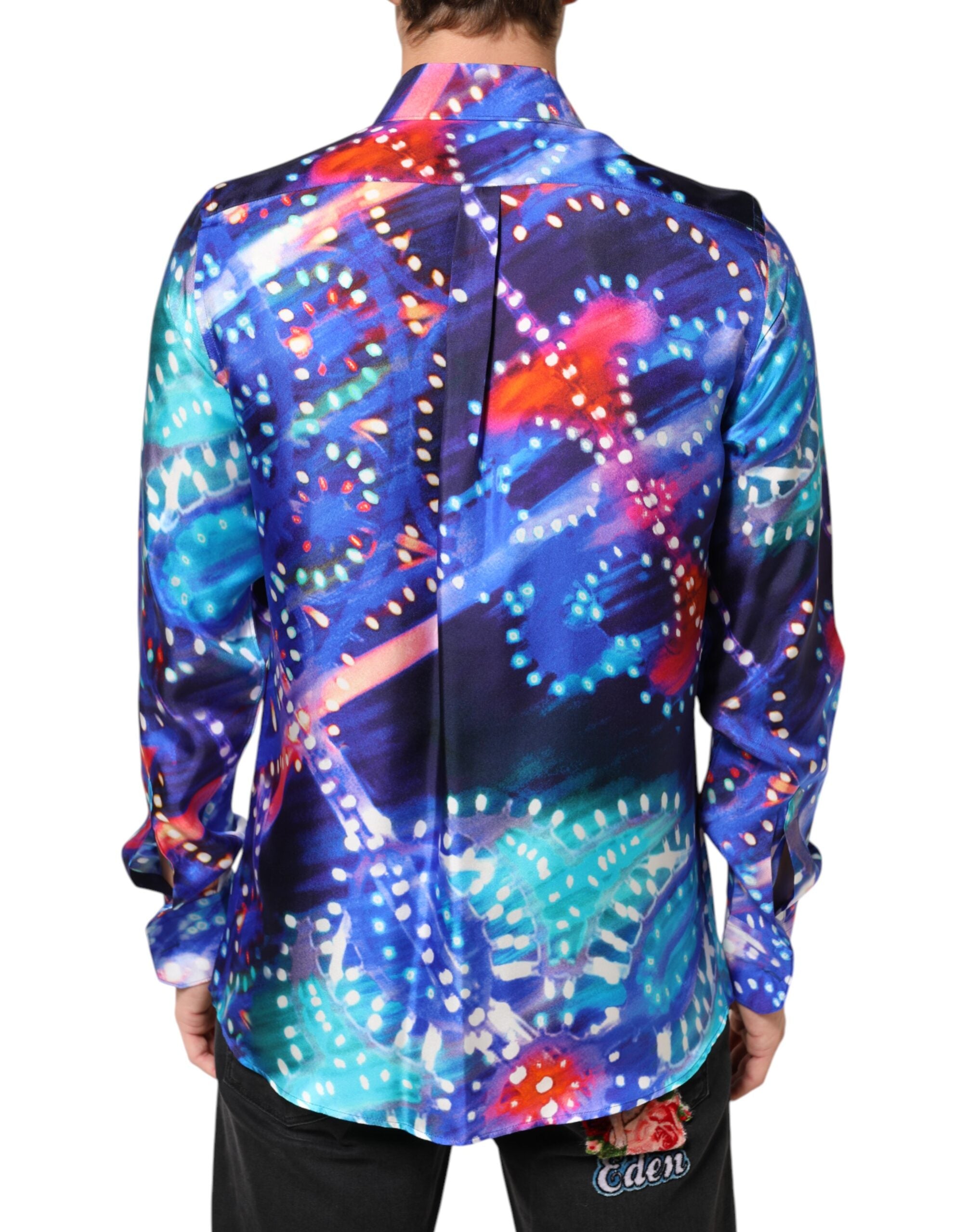 Dolce & Gabbana Multicolor Luminarie MARTINI Schlankes Herrenhemd