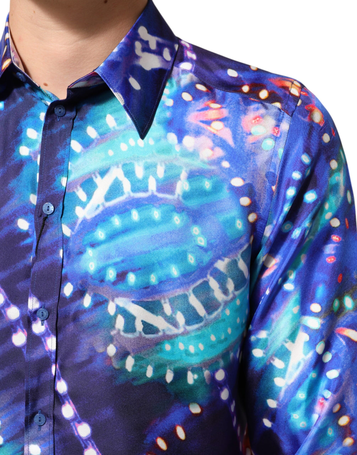 Dolce & Gabbana Multicolor Luminarie MARTINI Schlankes Herrenhemd