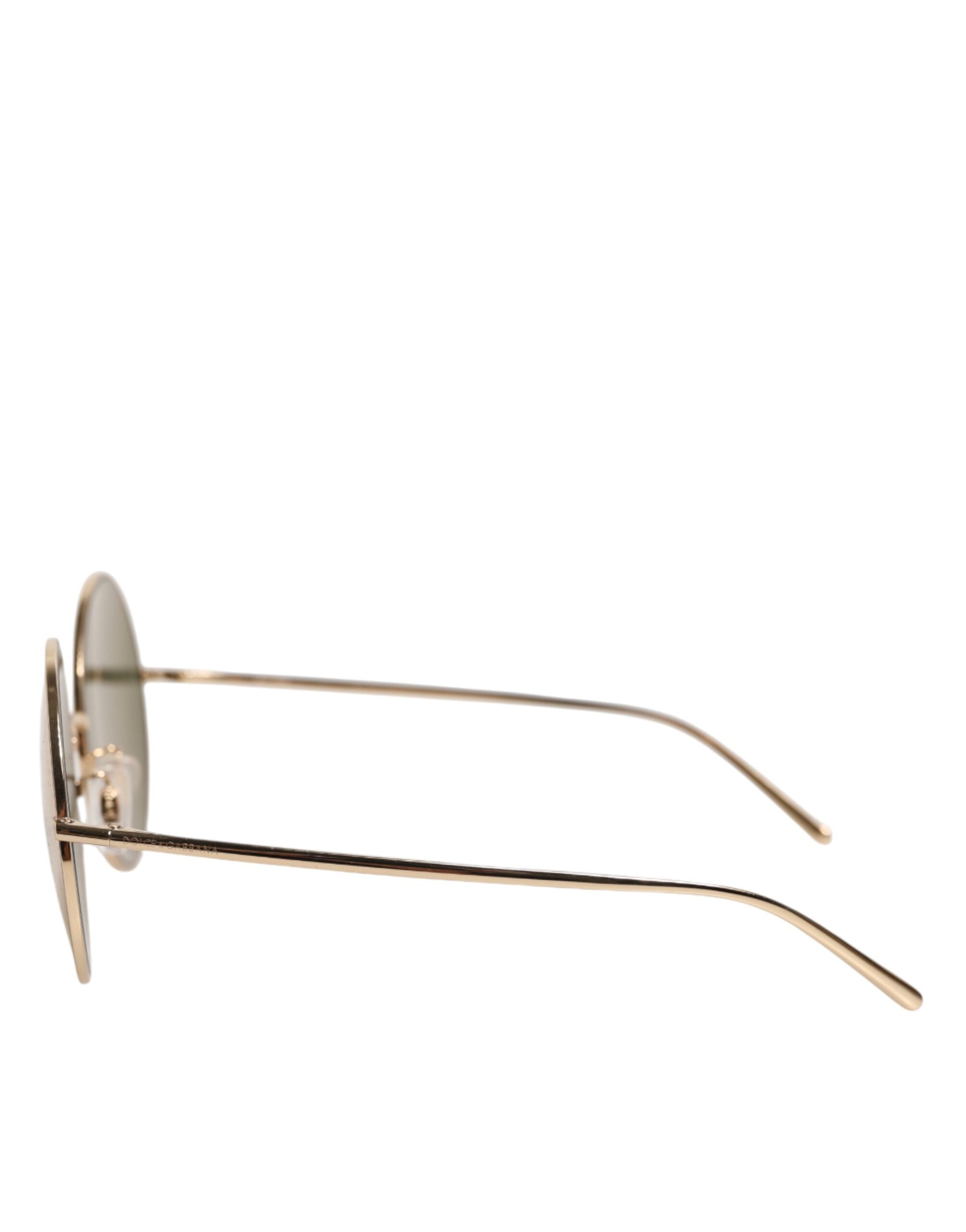 Dolce & Gabbana Goldene Metall-Sonnenbrille im Rundstil