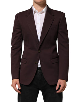 Dolce & Gabbana Maroon-roter Baumwoll-Blazer mit 2 Knöpfen