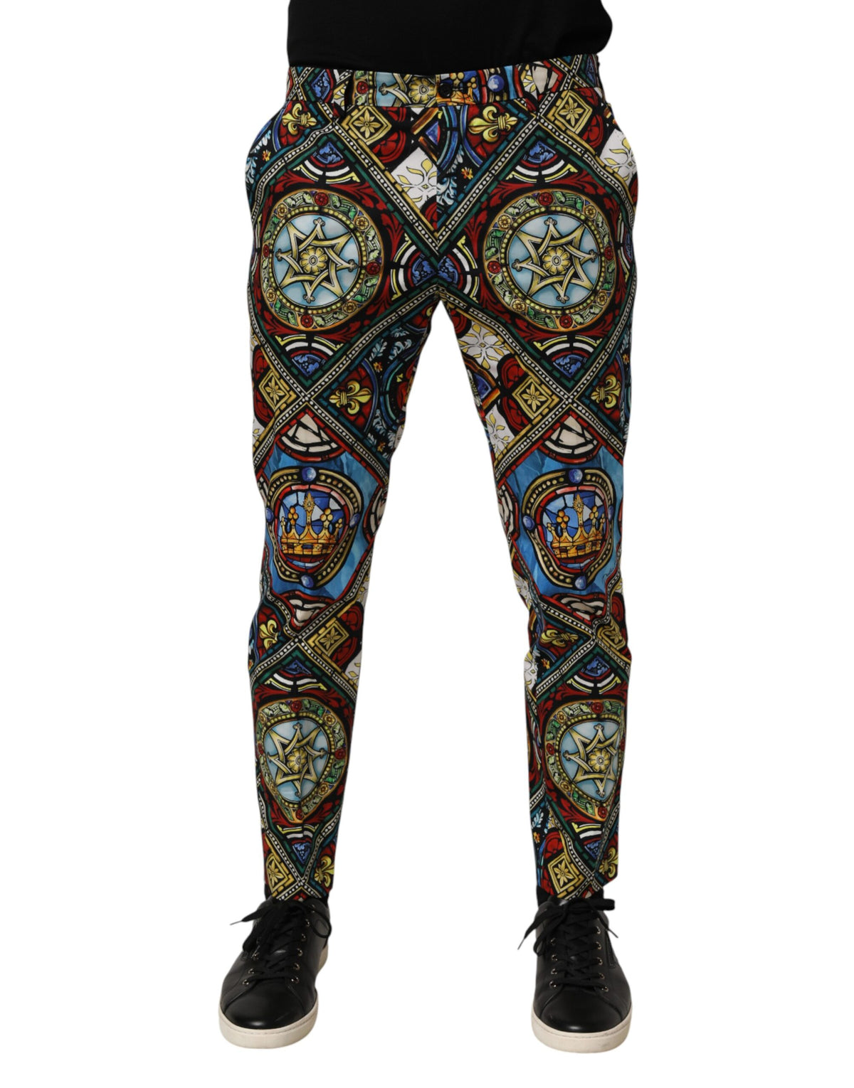 Dolce & Gabbana Hose mit Buntglasfenster-Print in Multicolor