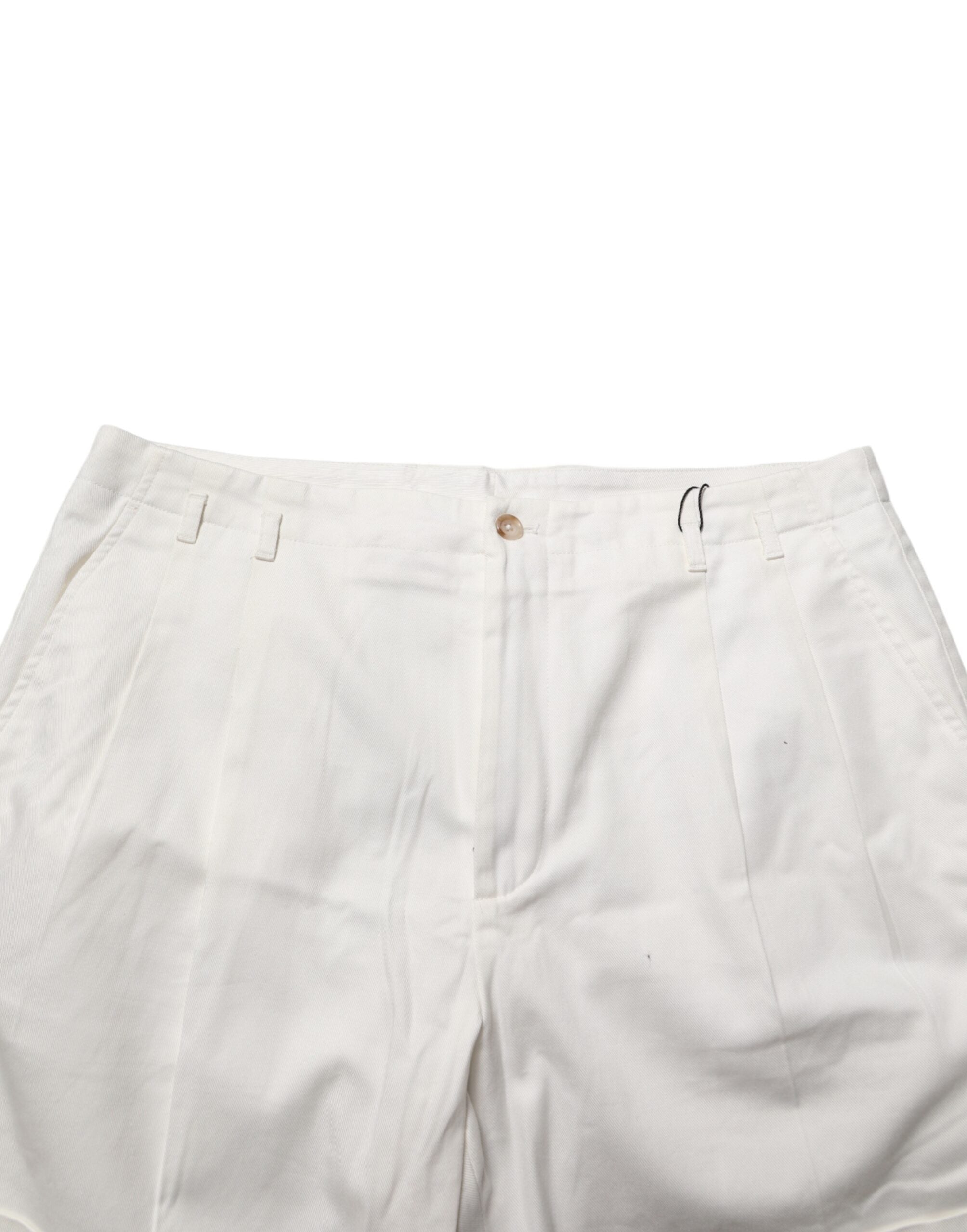 Dolce & Gabbana Weiße Baumwoll-Bermuda-Shorts für Herren mit mittlerer Taille