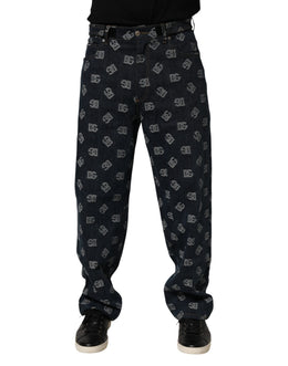 Dolce & Gabbana Gerade Jeans mit blauem Logo-Print für Herren