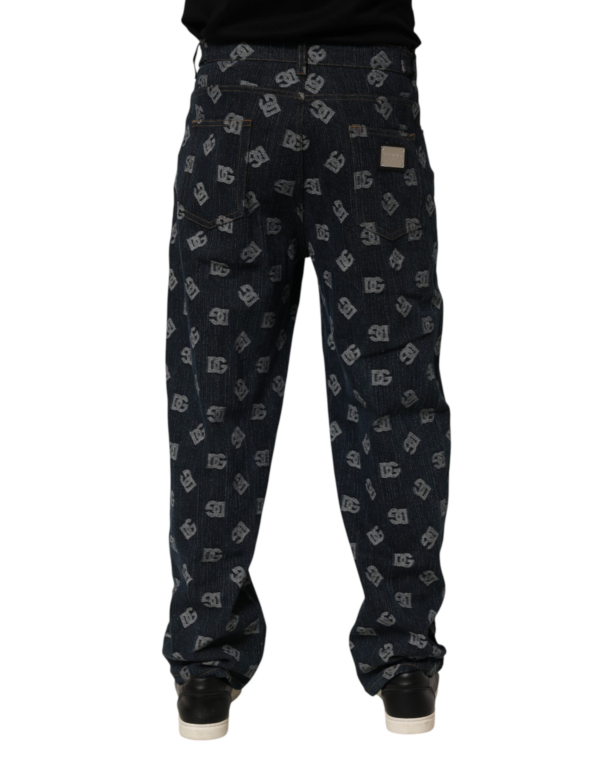Dolce & Gabbana Gerade Jeans mit blauem Logo-Print für Herren