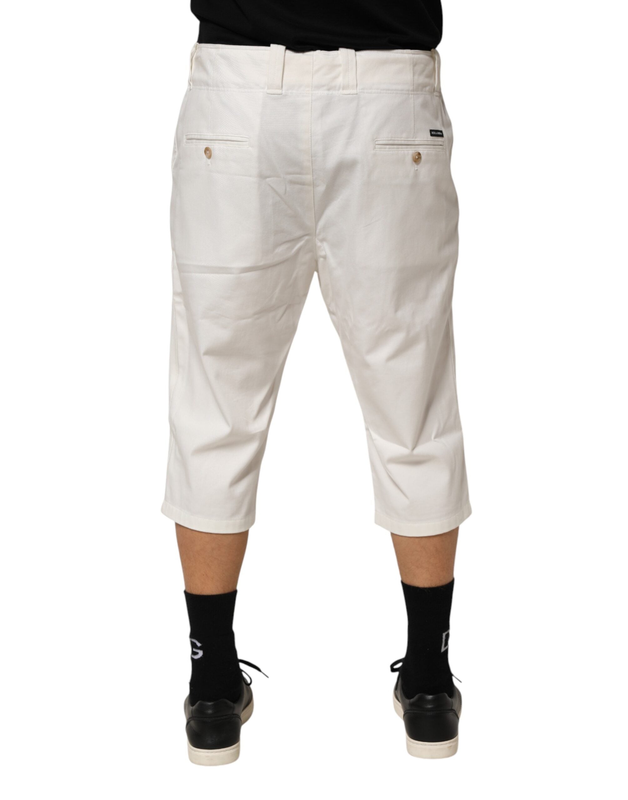 Dolce & Gabbana Weiße Baumwoll-Stretch-Crops