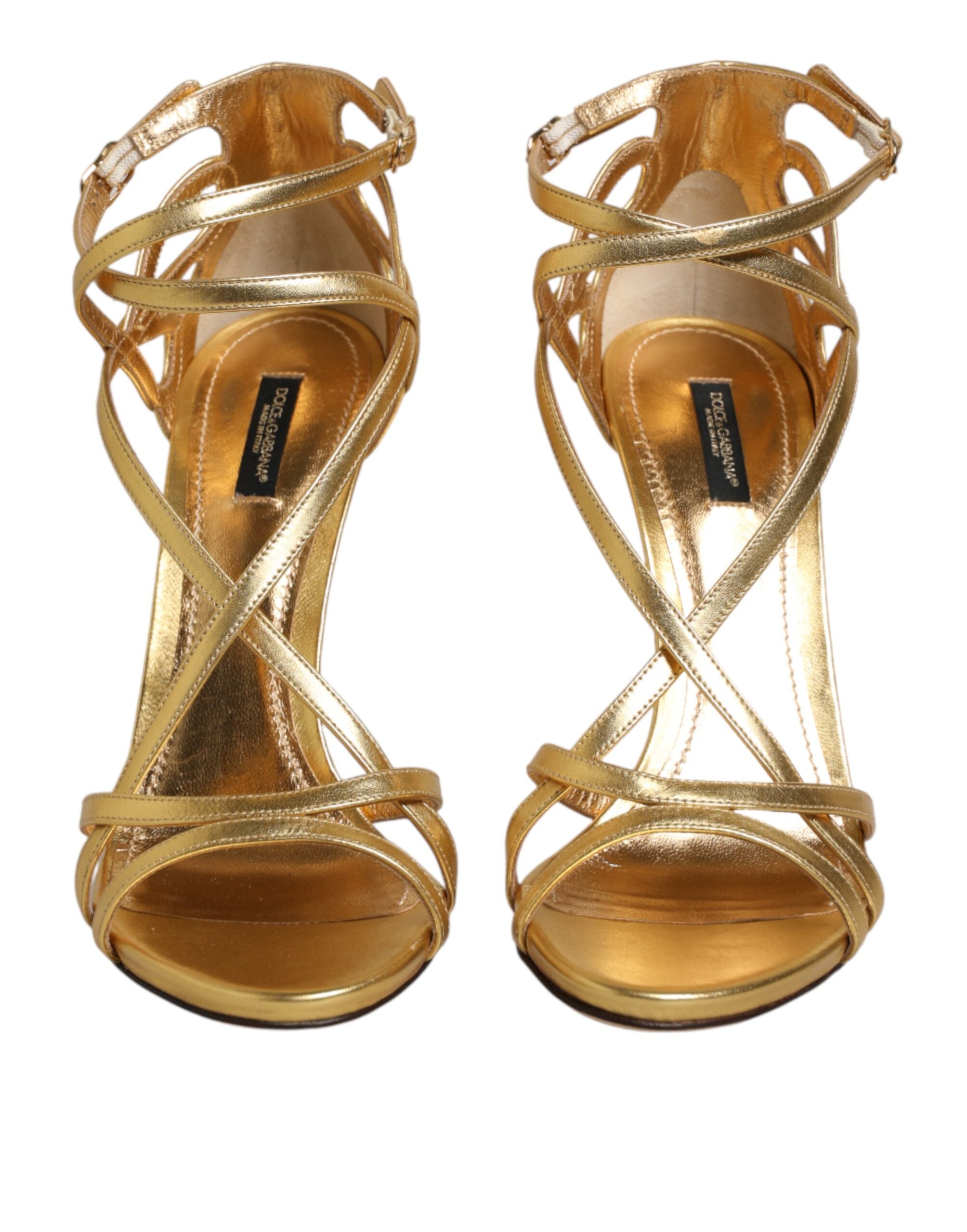 Dolce & Gabbana Goldene Leder-Keira-Sandaletten