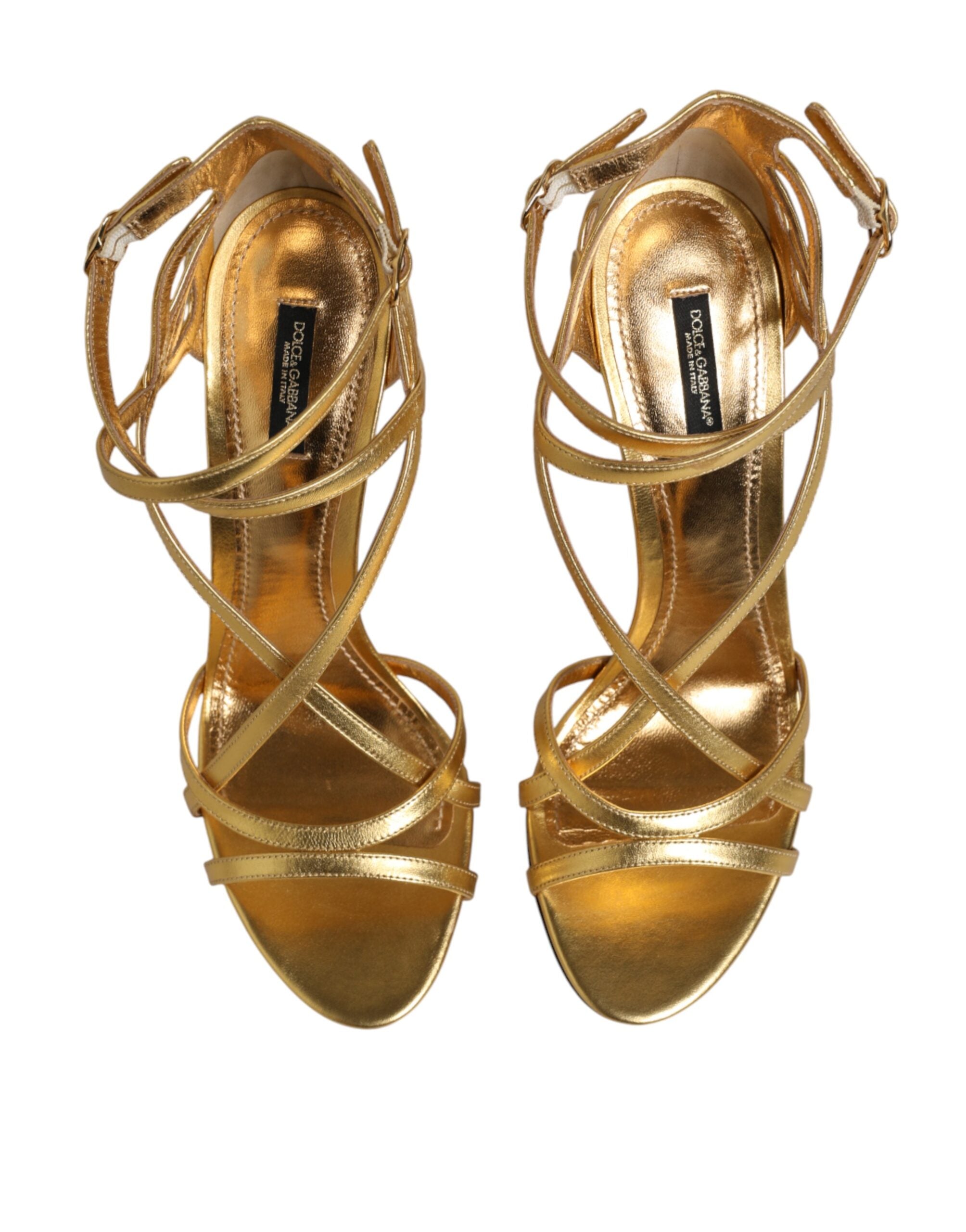 Dolce & Gabbana Goldene Leder-Keira-Sandaletten