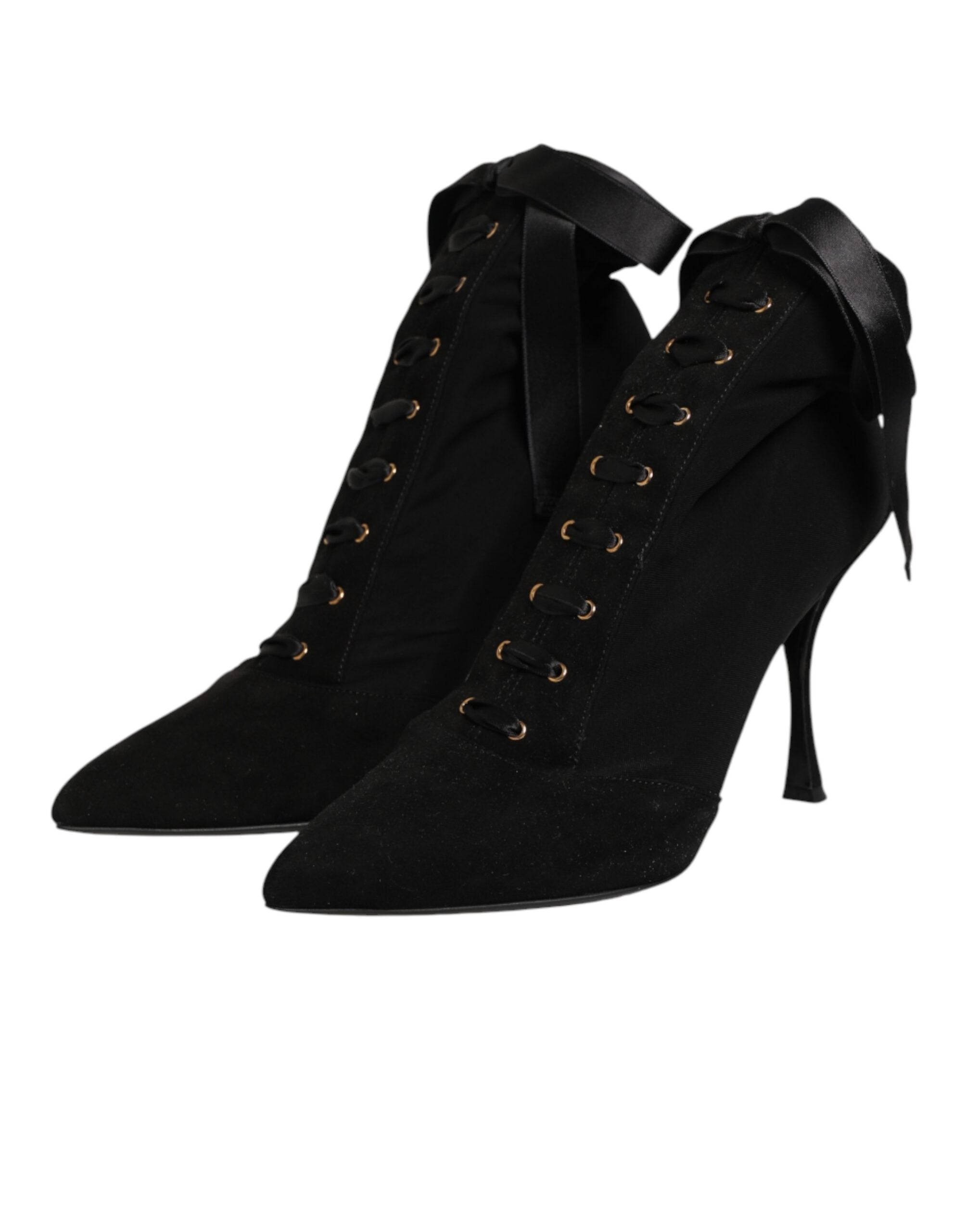 Dolce & Gabbana Schwarze Stiletto-High-Heels mit Schnürung