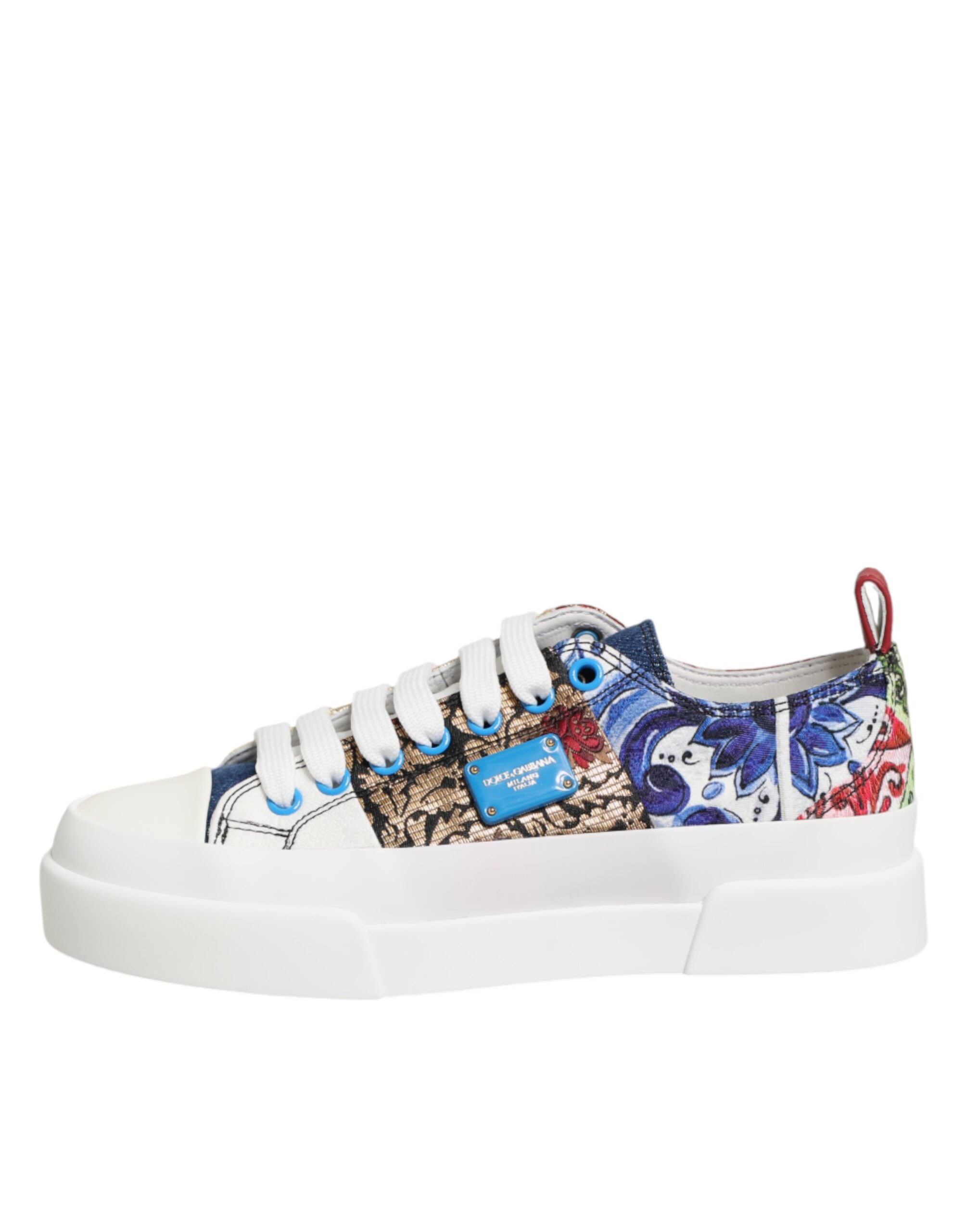 Dolce & Gabbana Multicolor Patchwork Low Top Sneakers Schuhe
