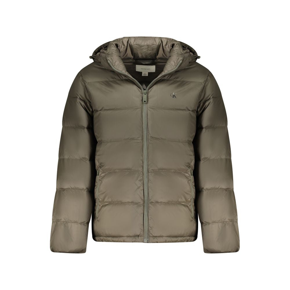 Calvin Klein Blaue Polyester-Jacke in voller Länge