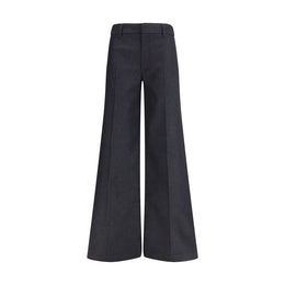 Darkpark Schwarze Hose aus Polyester mit ausgestelltem Bein