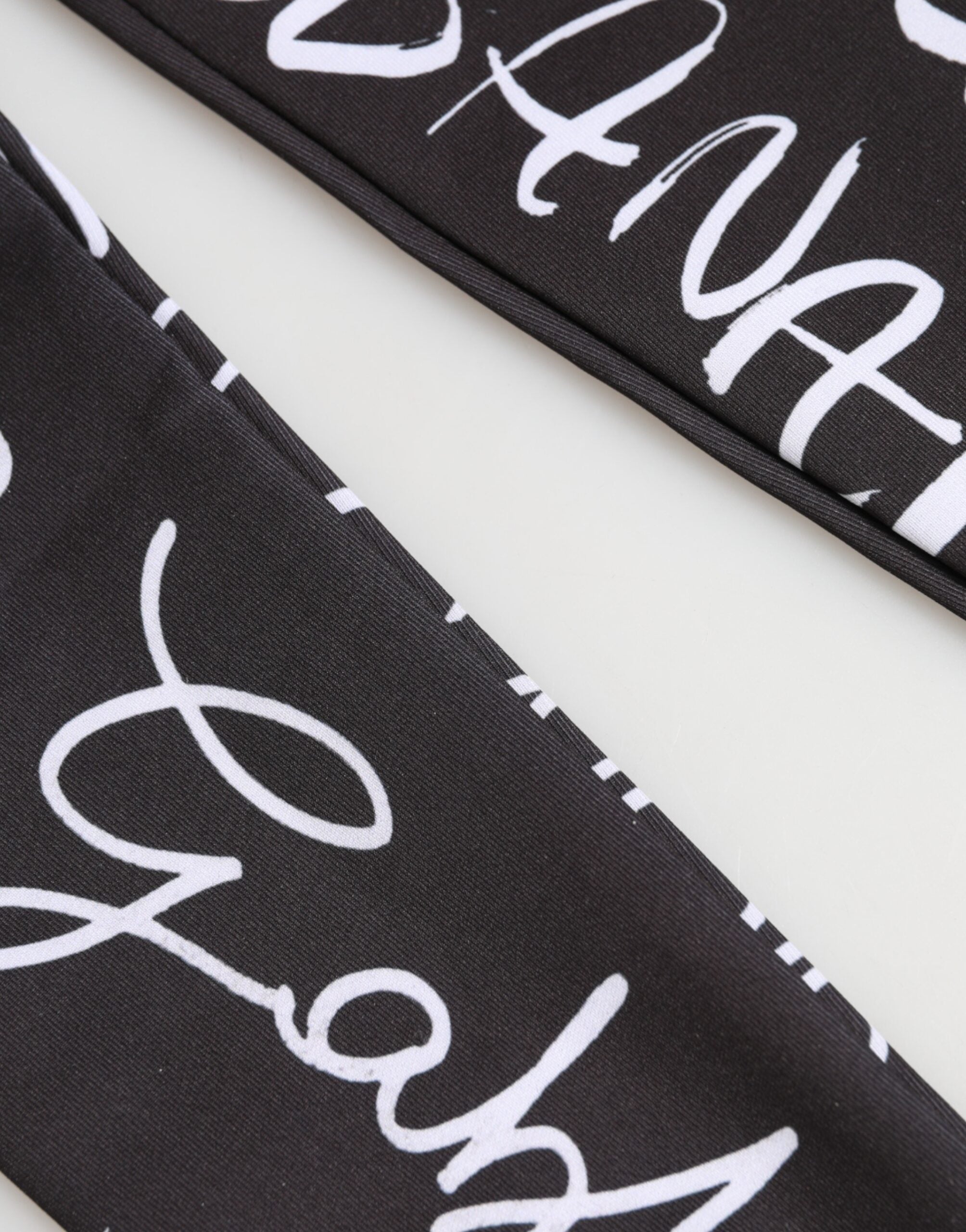 Dolce & Gabbana Schwarze und Weiße DG Logo Ellenbogenlange Fingerhandschuhe