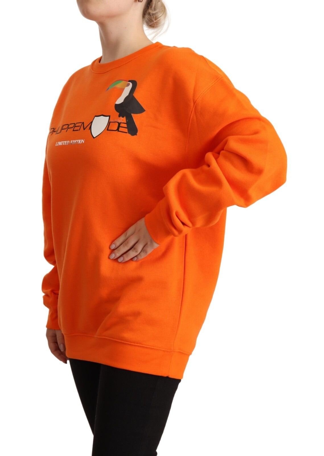 Philippe Model Pullover mit langen Ärmeln und orangefarbenem Print