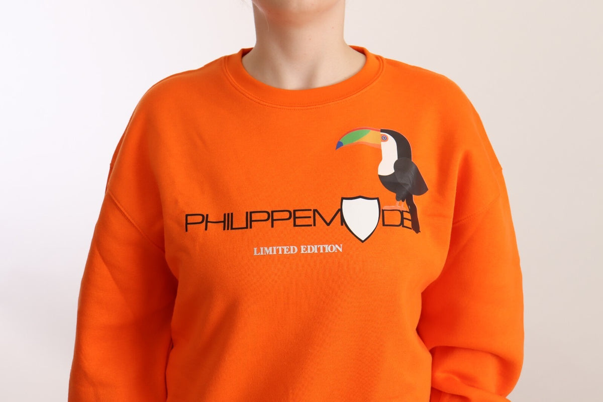 Philippe Model Pullover mit langen Ärmeln und orangefarbenem Print