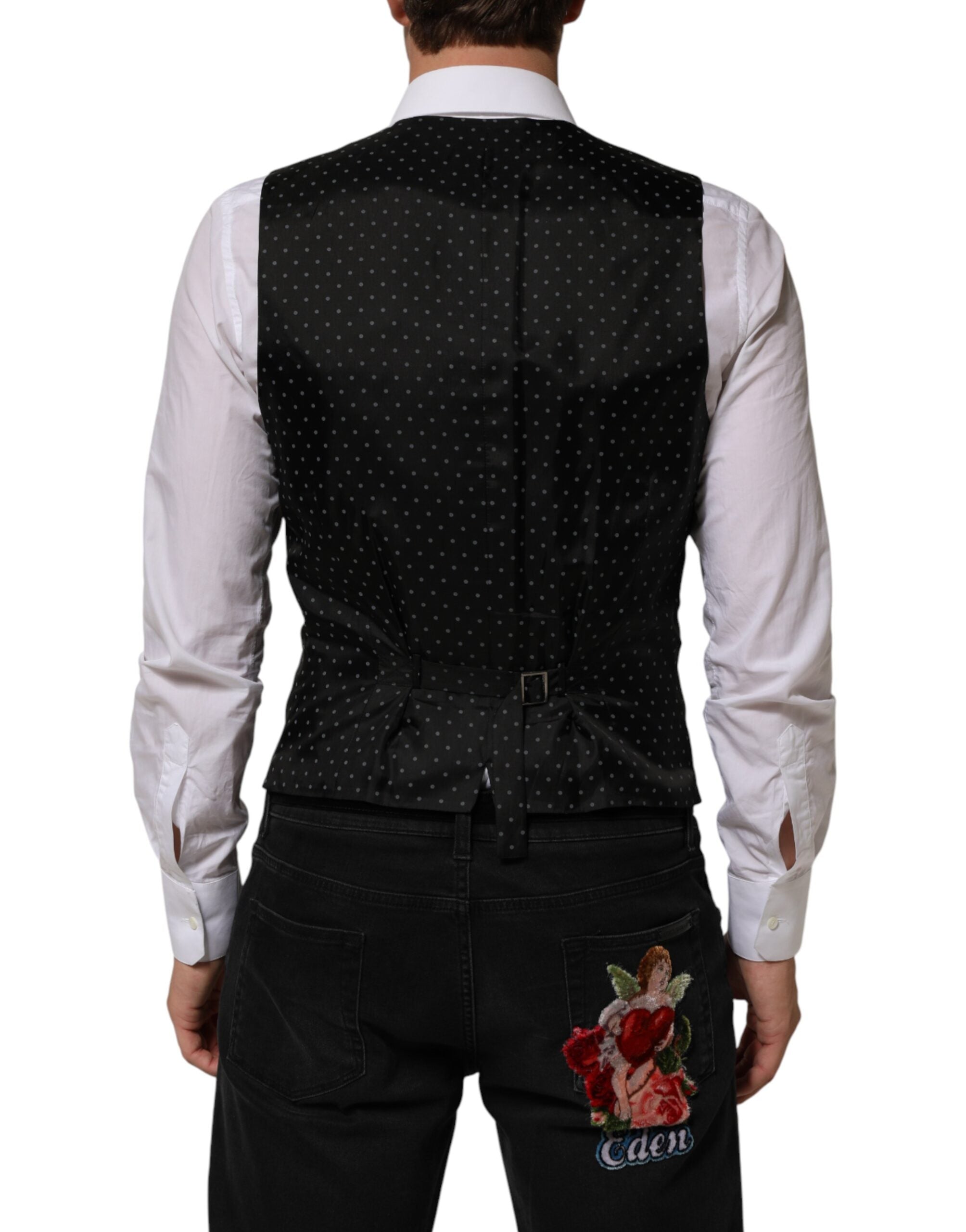 Dolce & Gabbana Schwarze Wollweste für Herren, formell