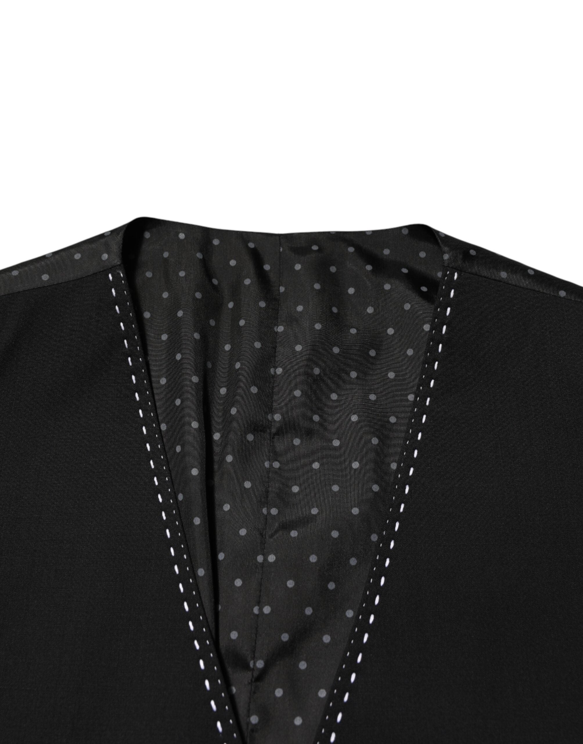 Dolce & Gabbana Schwarze Wollweste für Herren, formell