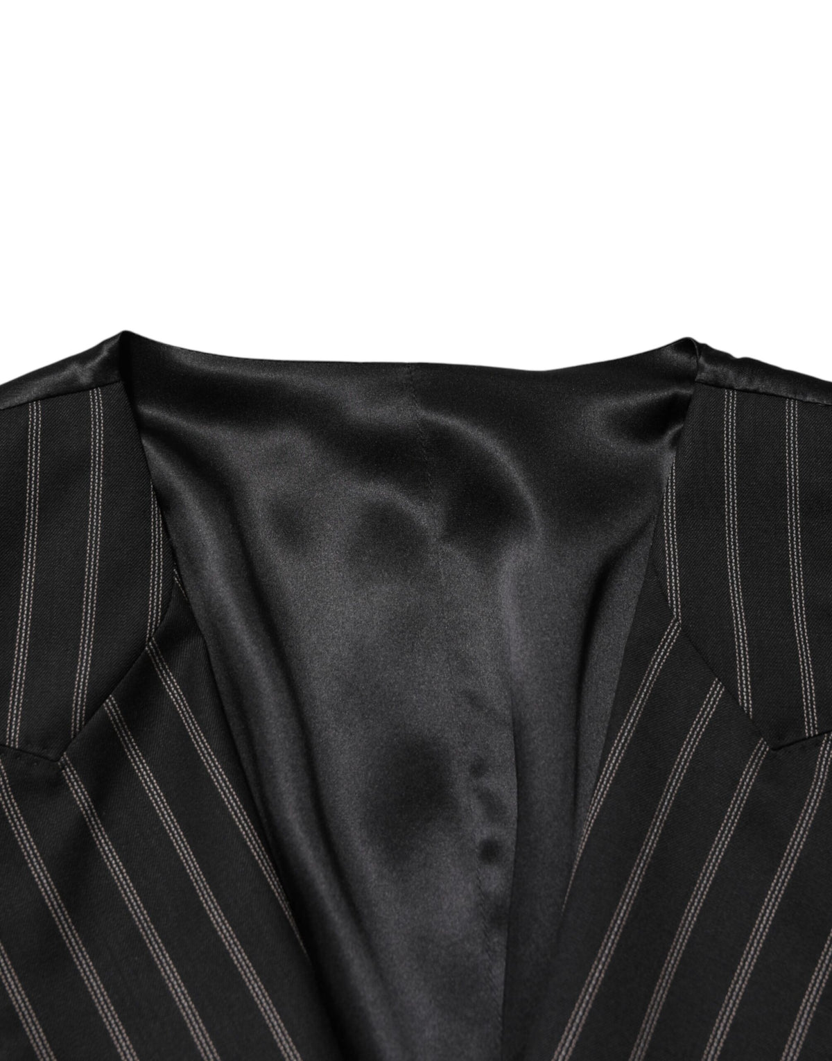 Dolce & Gabbana Schwarze gestreifte Wollweste für Herren