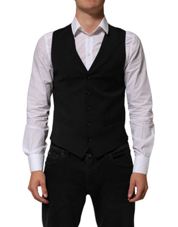Dolce & Gabbana Schwarze Polyester-Weste, formell